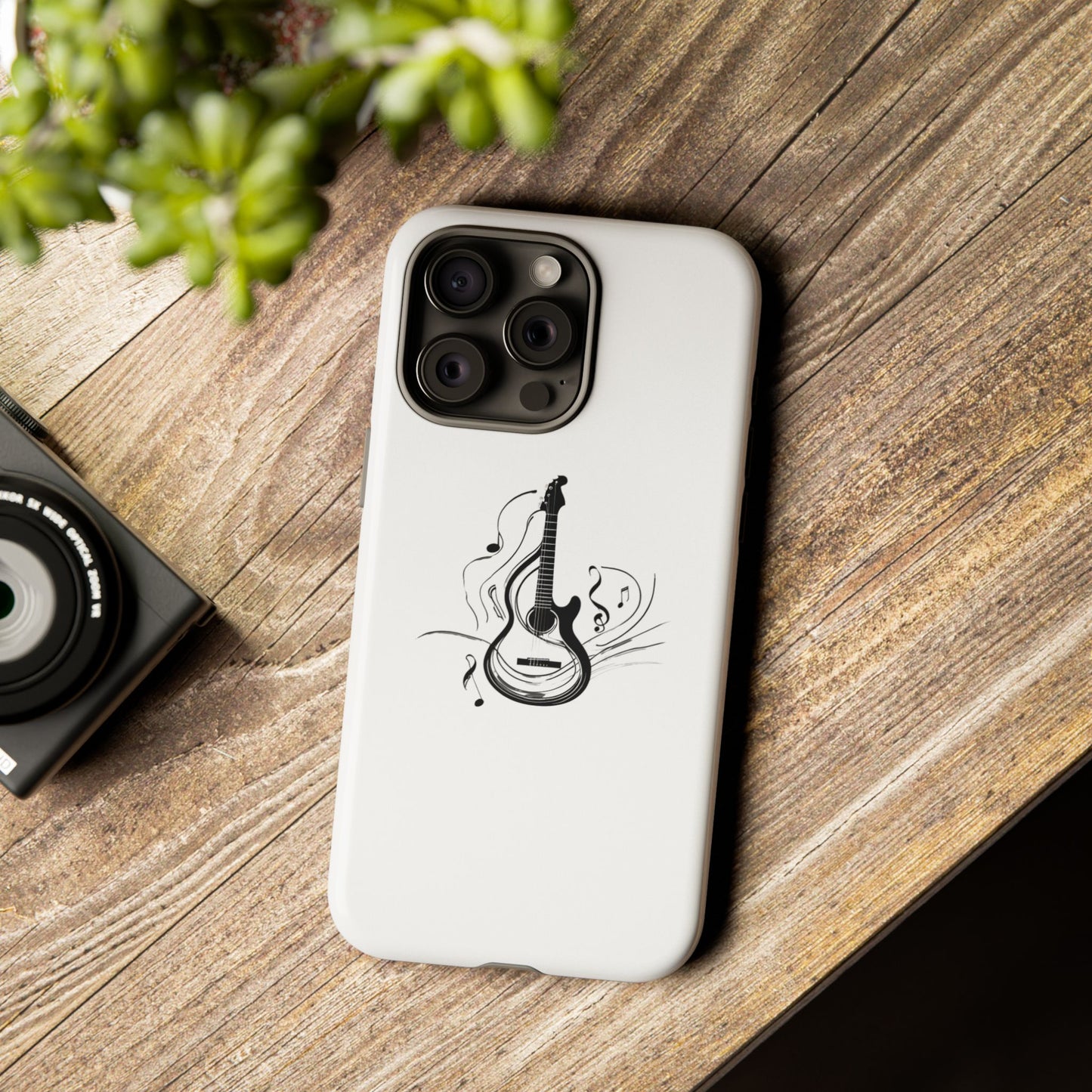Tough Cases: Stylish Guitar Phone Case with Musical Notes