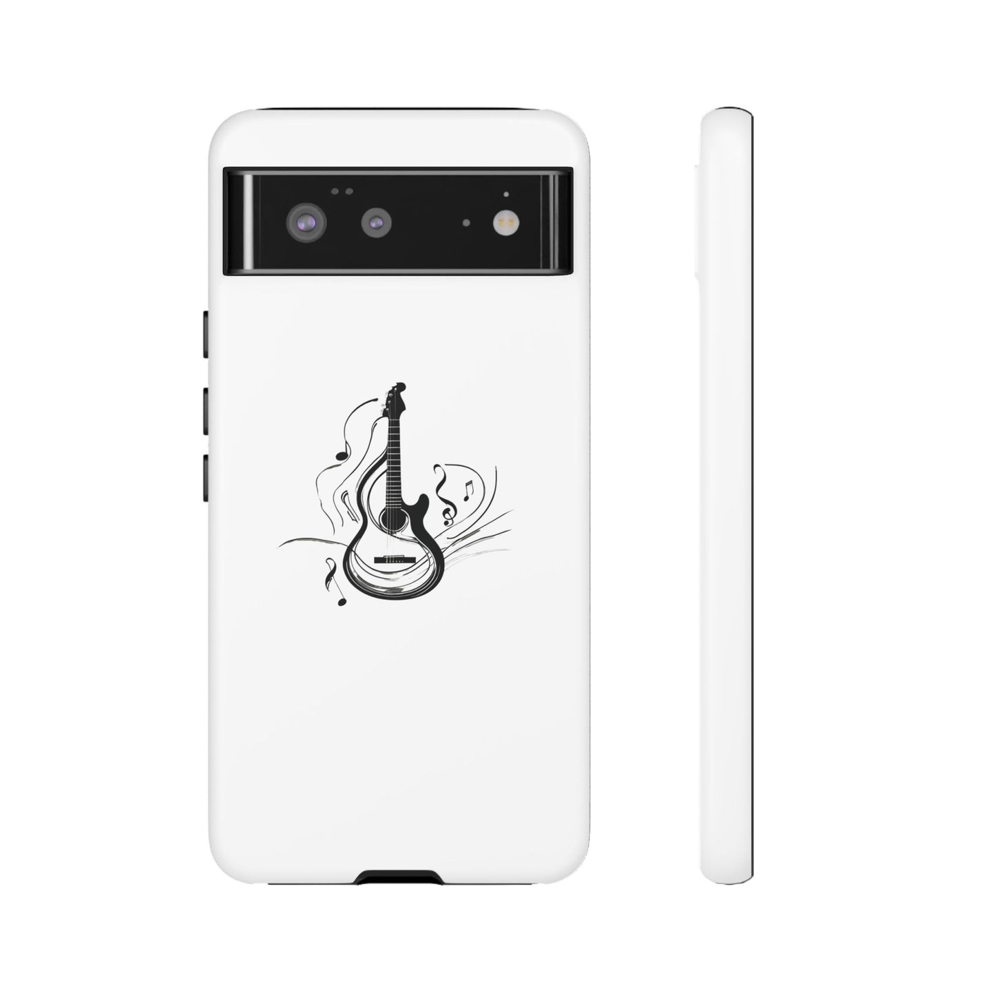 Tough Cases: Stylish Guitar Phone Case with Musical Notes