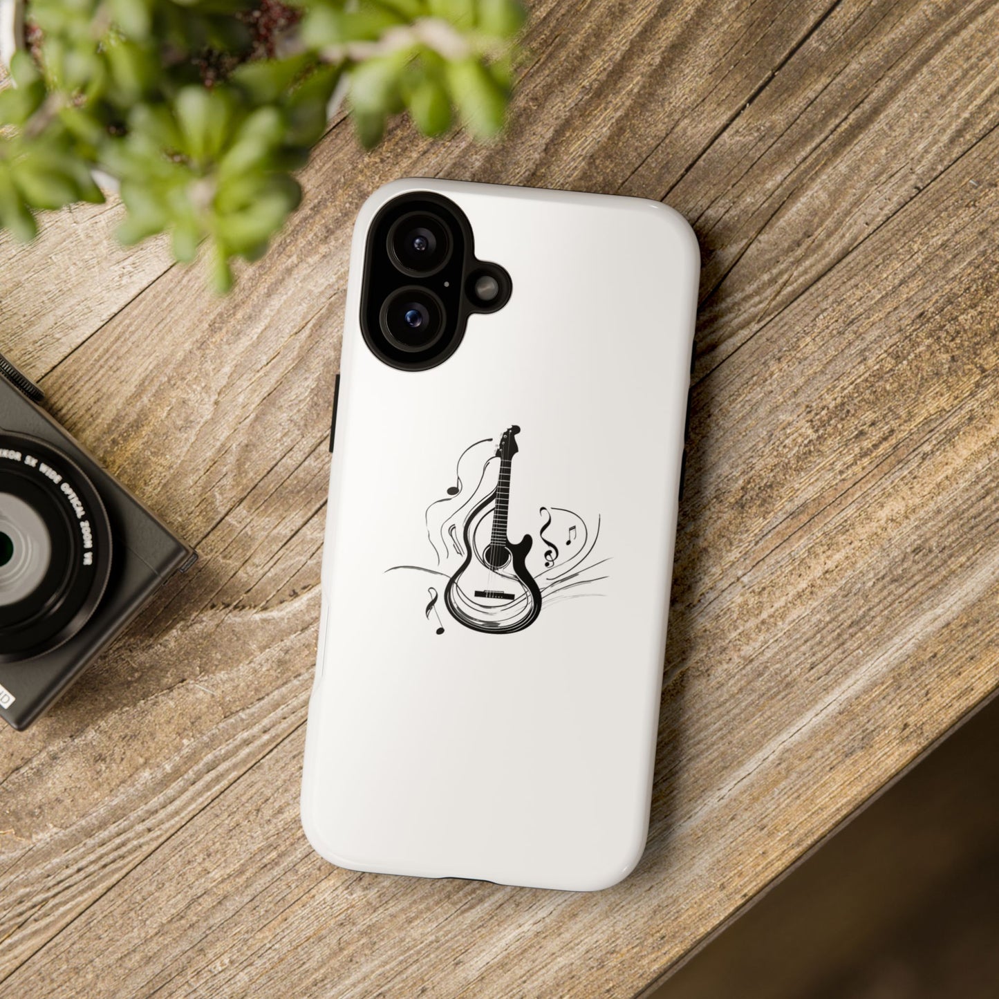 Tough Cases: Stylish Guitar Phone Case with Musical Notes