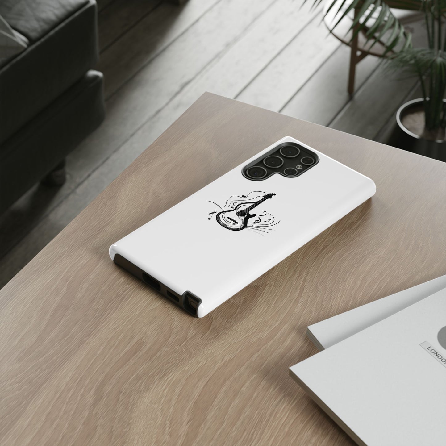 Tough Cases: Stylish Guitar Phone Case with Musical Notes