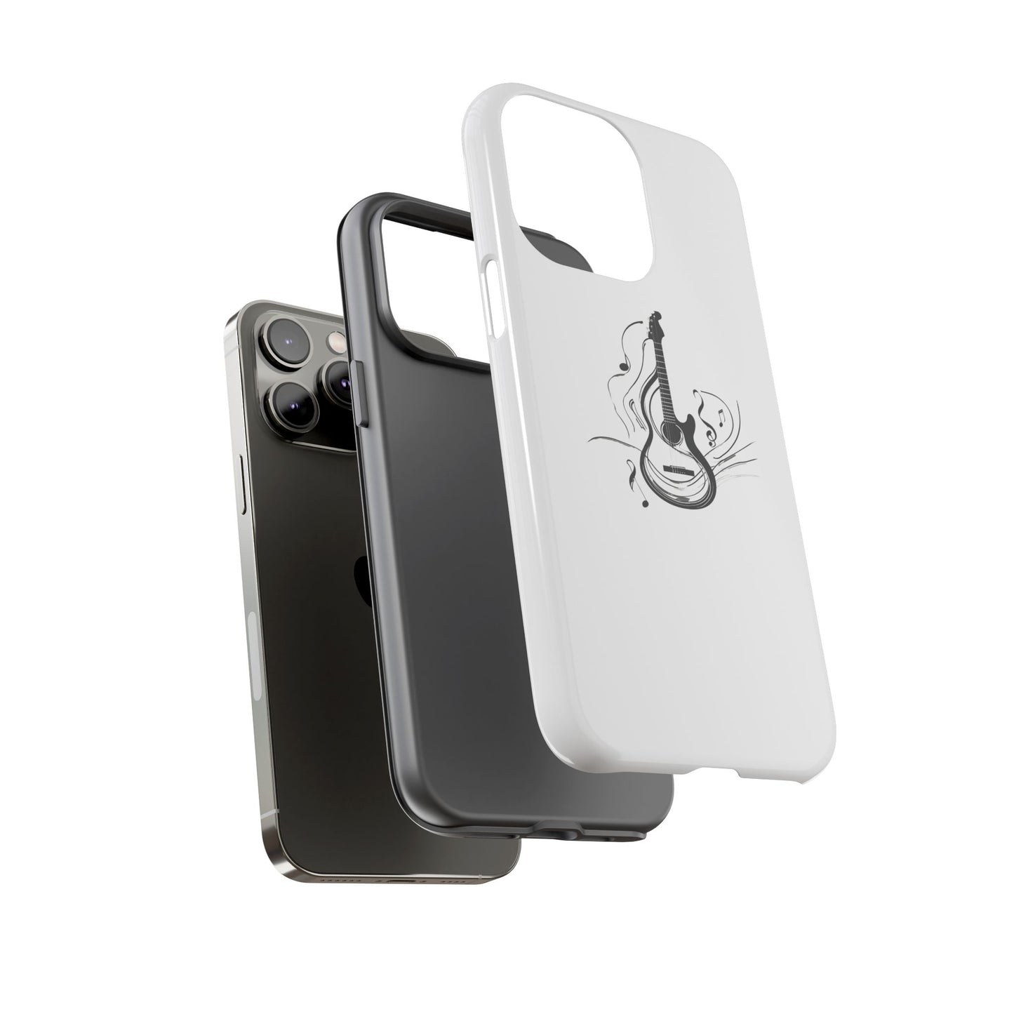 Tough Cases: Stylish Guitar Phone Case with Musical Notes