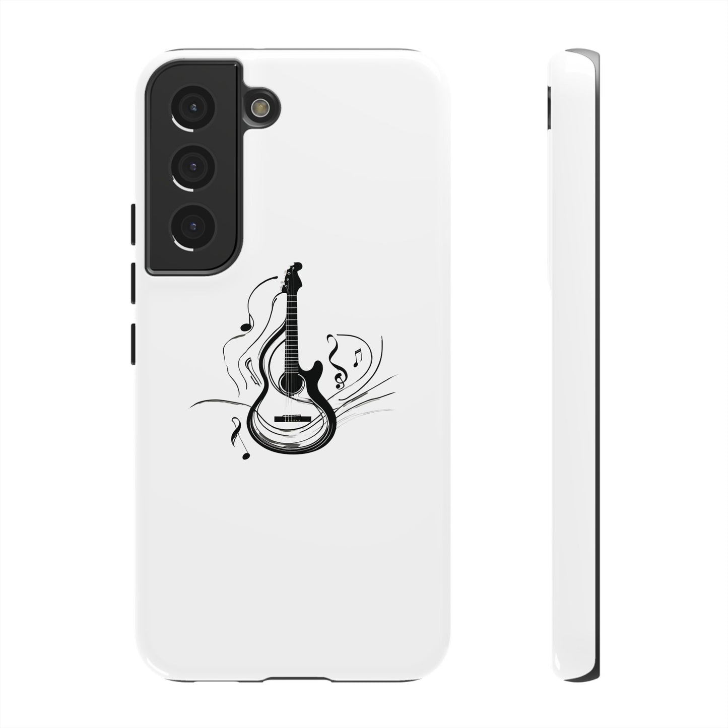 Tough Cases: Stylish Guitar Phone Case with Musical Notes