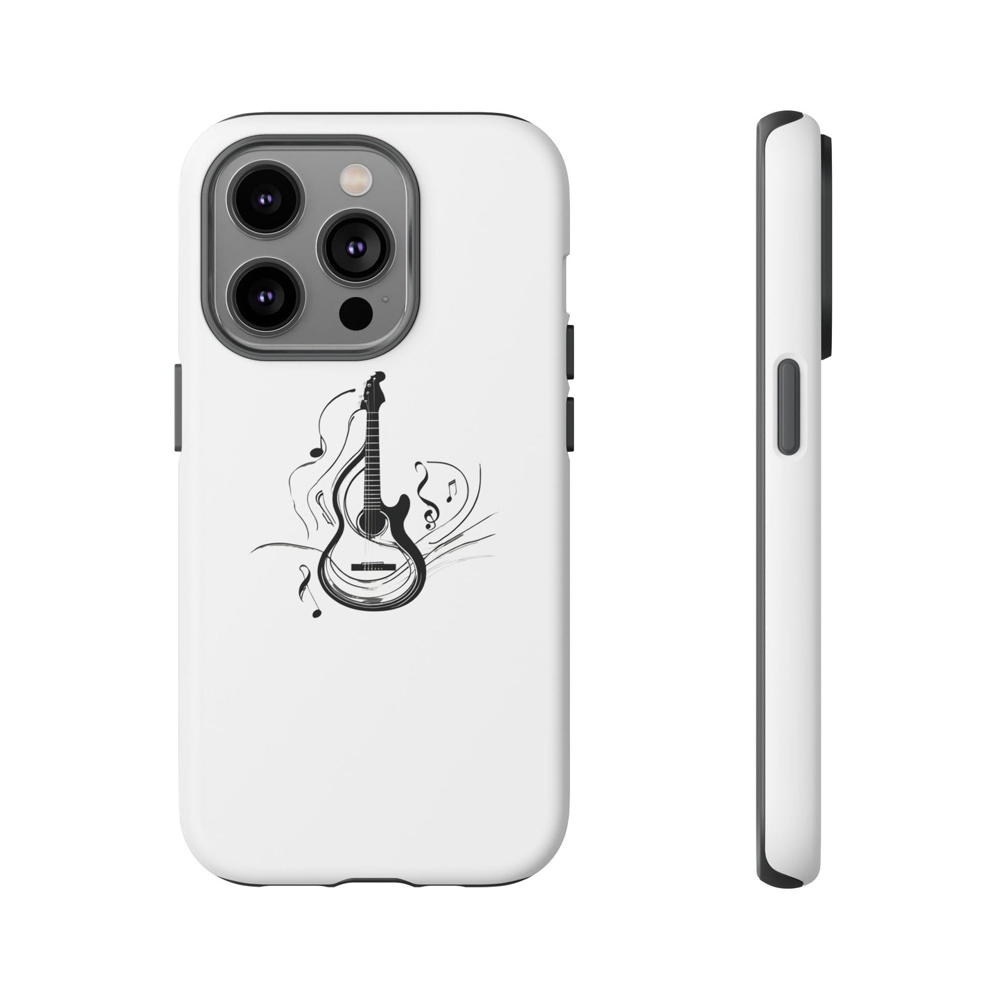 Tough Cases: Stylish Guitar Phone Case with Musical Notes
