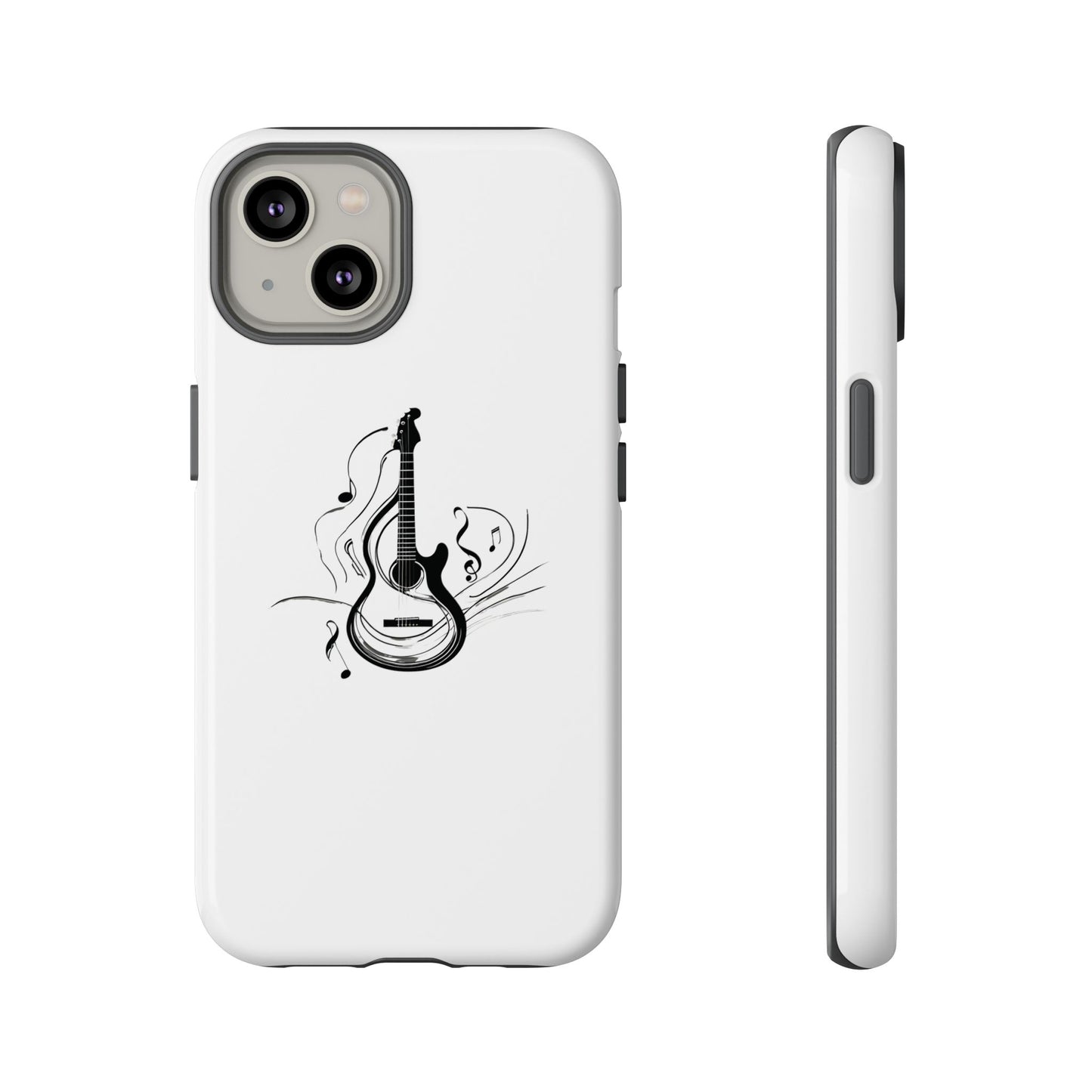 Tough Cases: Stylish Guitar Phone Case with Musical Notes