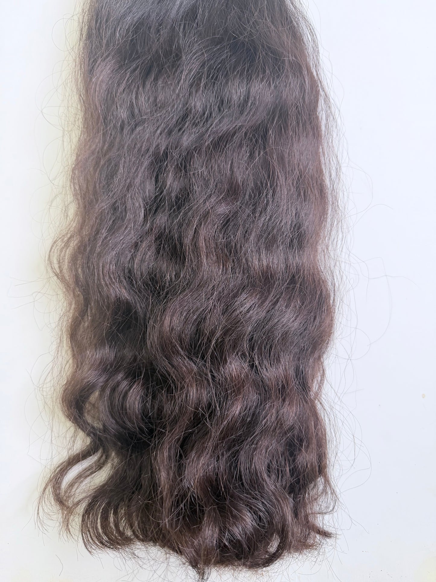 309g Premium 28" Natural Off Black Wavy Human Hair Extensions