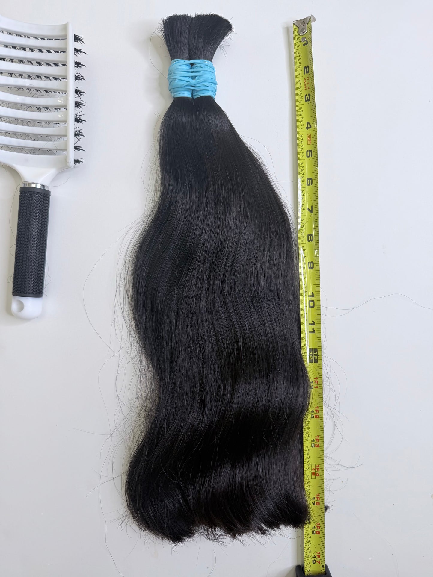 200g virgin Premium 18" Double Drawn Human Hair Bulk – Natural Black Wavy
