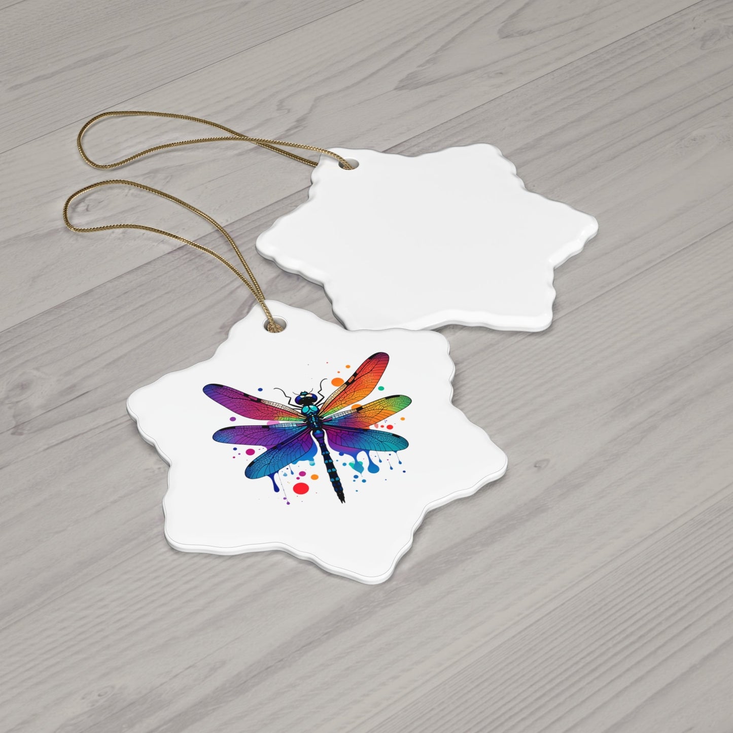 Colorful Dragonfly Ceramic Ornaments – Set of 4 for Holiday Decor - Gigi Joyce's Hair Studio