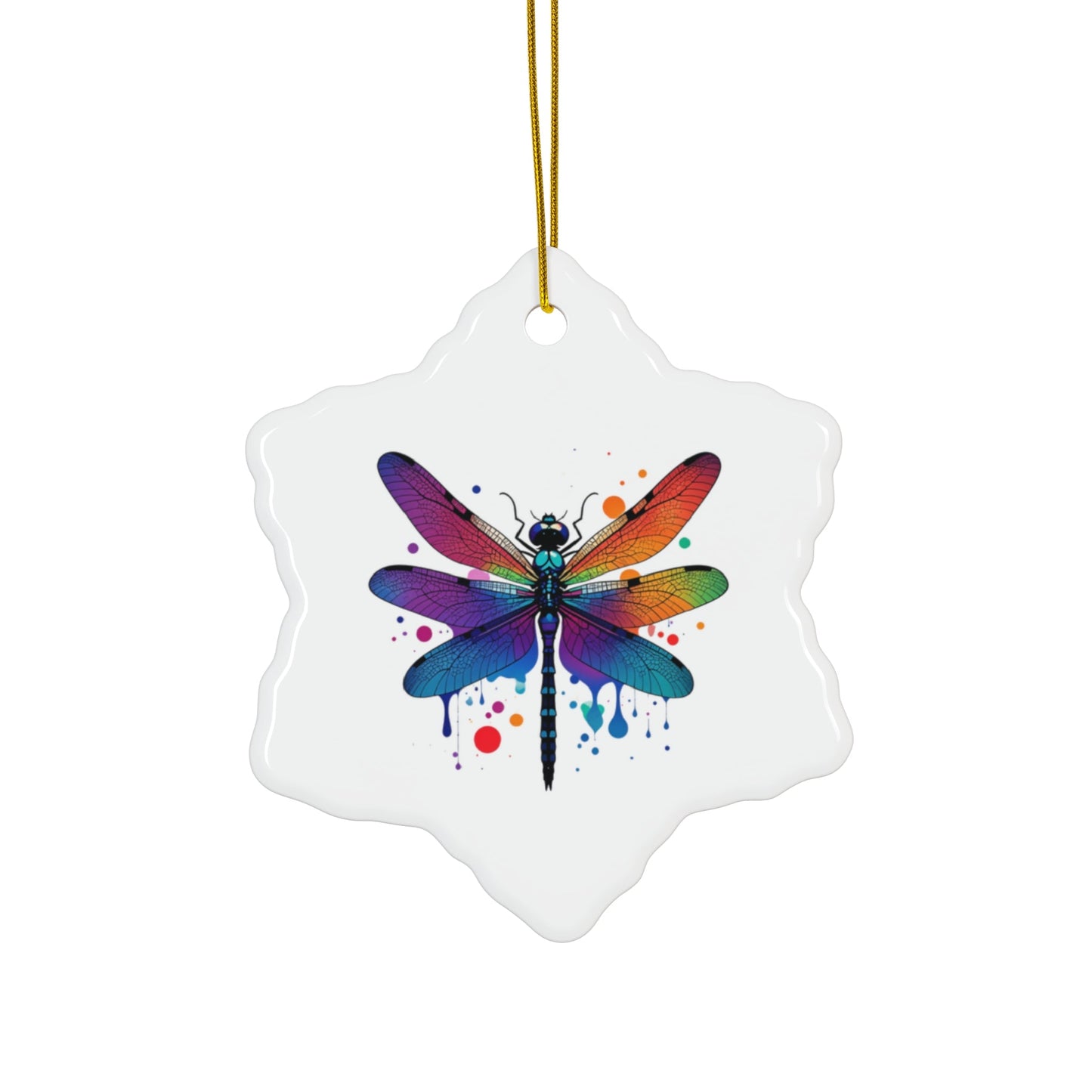 Colorful Dragonfly Ceramic Ornaments – Set of 4 for Holiday Decor - Gigi Joyce's Hair Studio