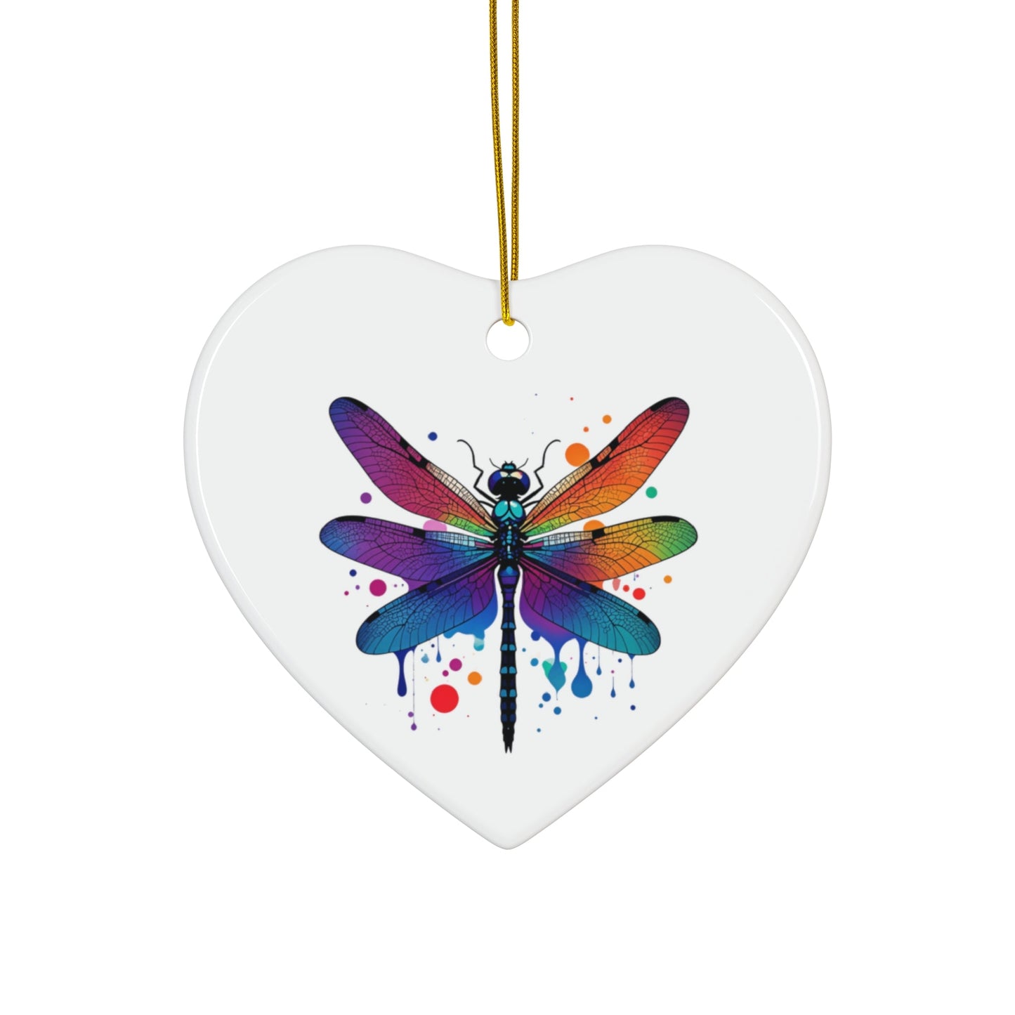 Colorful Dragonfly Ceramic Ornaments – Set of 4 for Holiday Decor - Gigi Joyce's Hair Studio