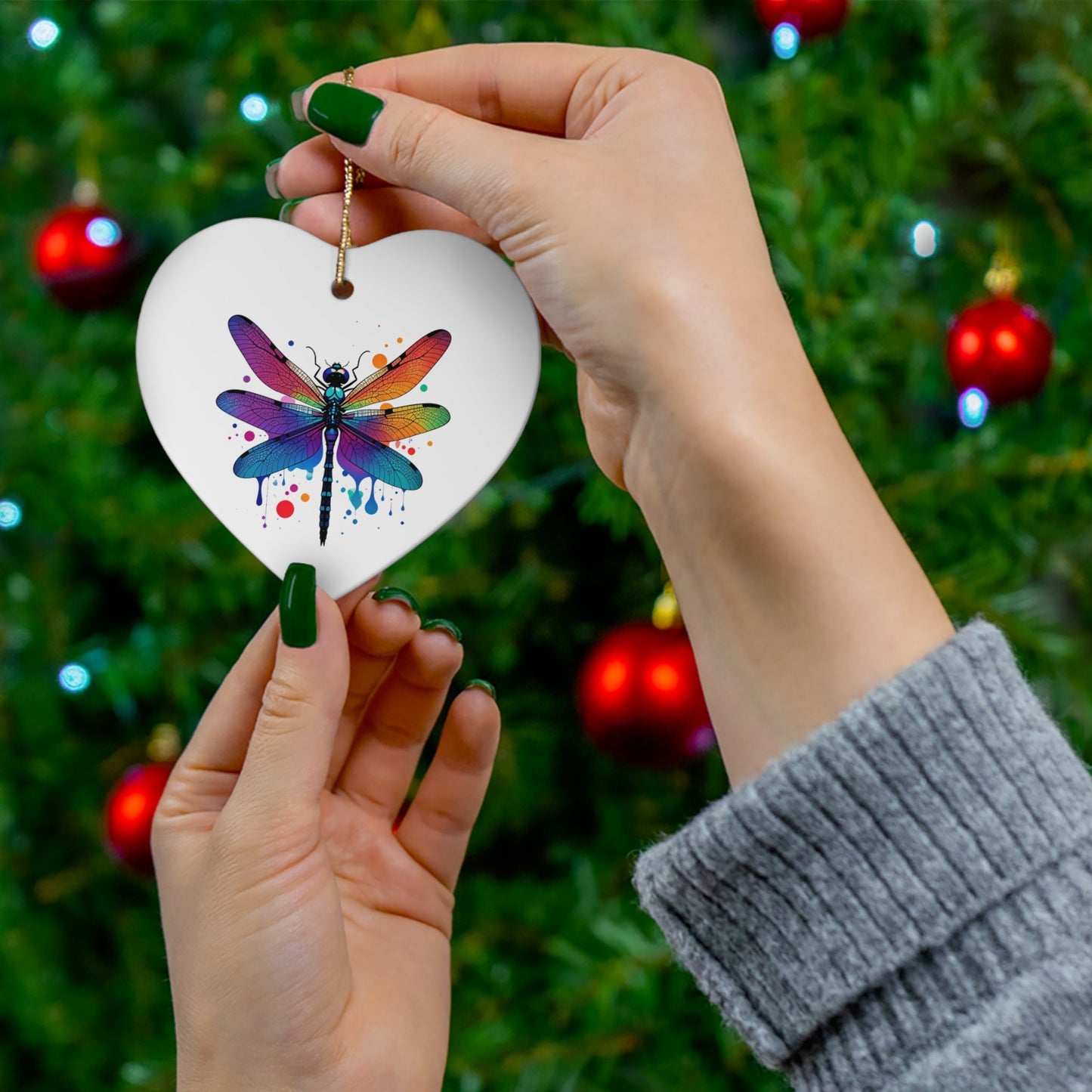 Colorful Dragonfly Ceramic Ornaments – Set of 4 for Holiday Decor - Gigi Joyce's Hair Studio