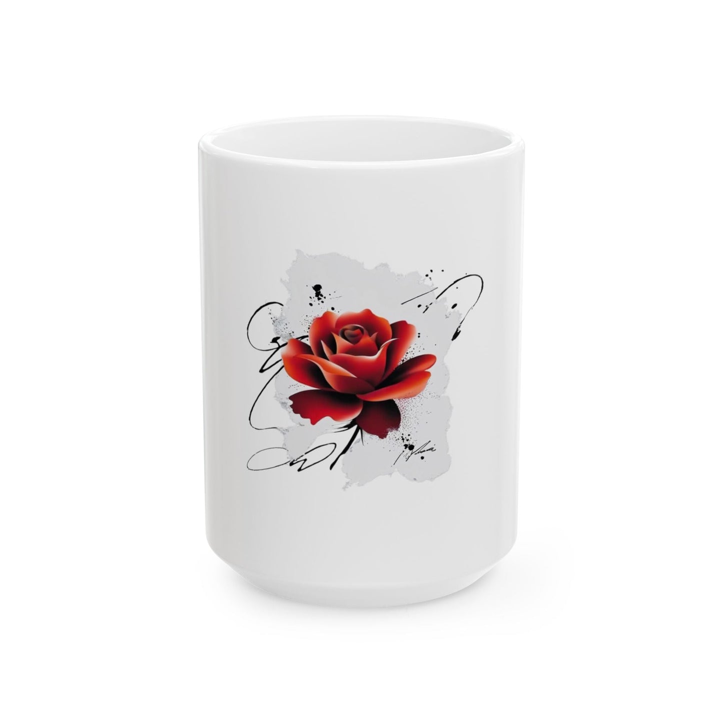 Elegant Rose Ceramic Mug - Perfect for Coffee Lovers and Gift Giving - Gigi Joyce's Hair Studio