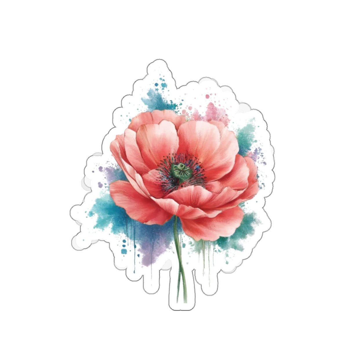Watercolor Floral Kiss - Cut Stickers - Perfect for Laptops & Journals - Gigi Joyce's Hair Studio