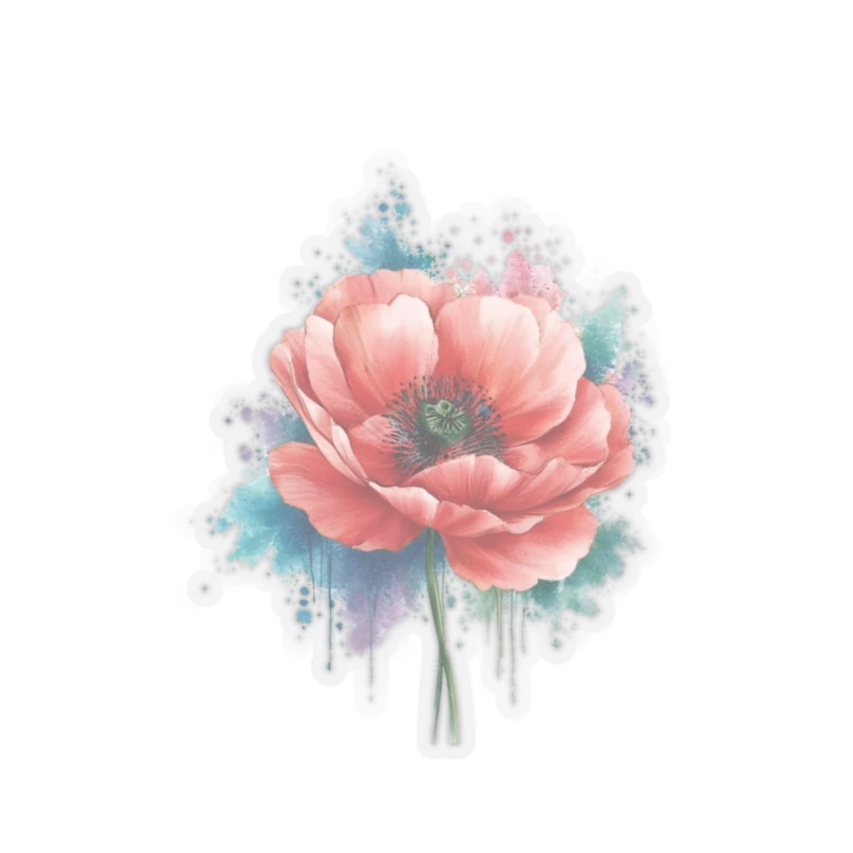 Watercolor Floral Kiss - Cut Stickers - Perfect for Laptops & Journals - Gigi Joyce's Hair Studio