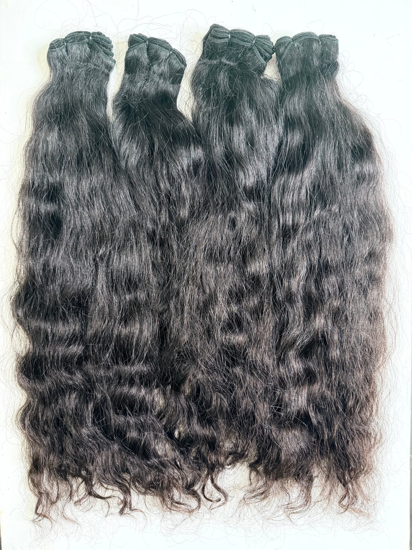 24" Virgin Premium Straight Weft Human Hair Extensions – Natural Off Black (95-100g Bundle)