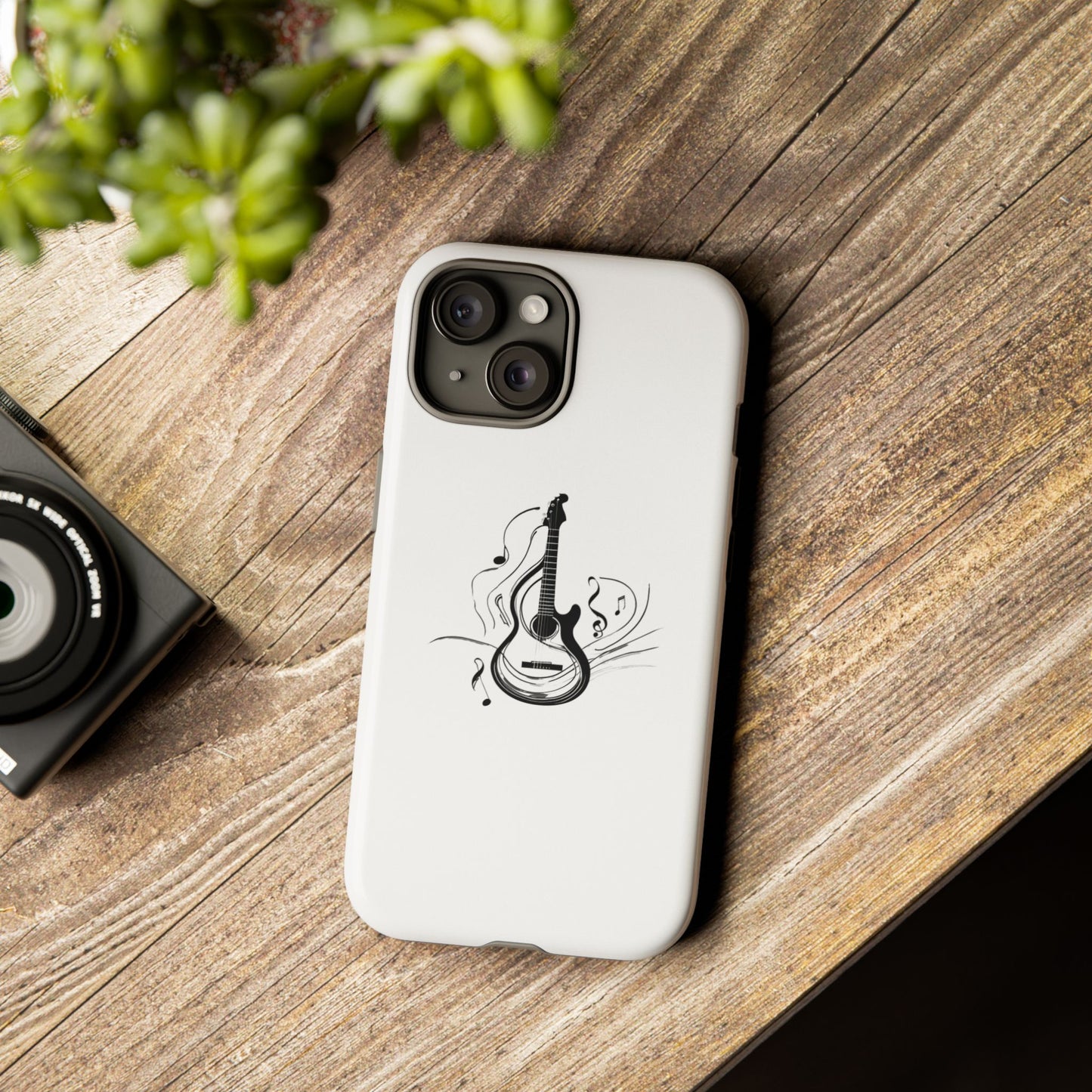 Tough Cases: Capa de celular estilosa com guitarra e notas musicais