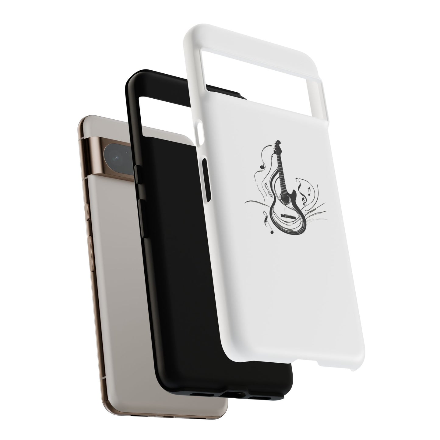 Tough Cases: Capa de celular estilosa com guitarra e notas musicais