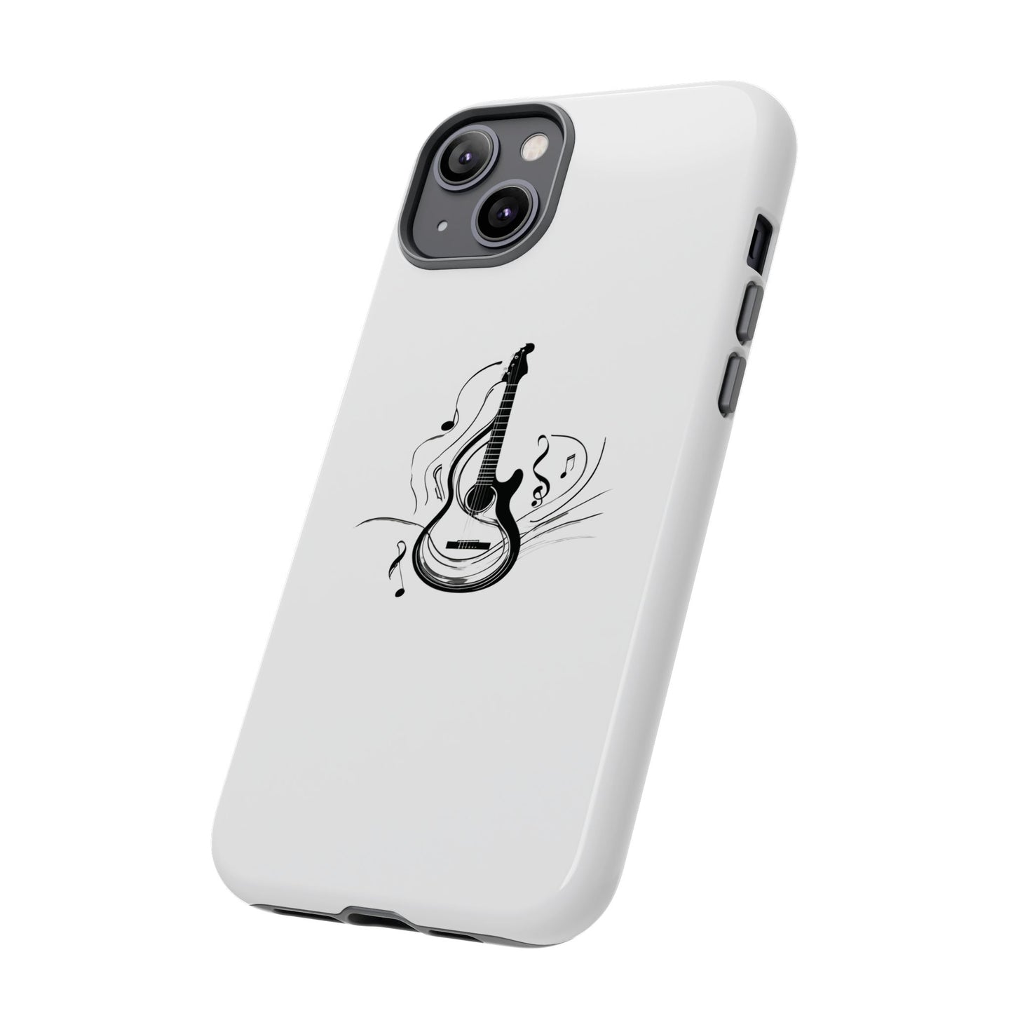 Tough Cases: Capa de celular estilosa com guitarra e notas musicais