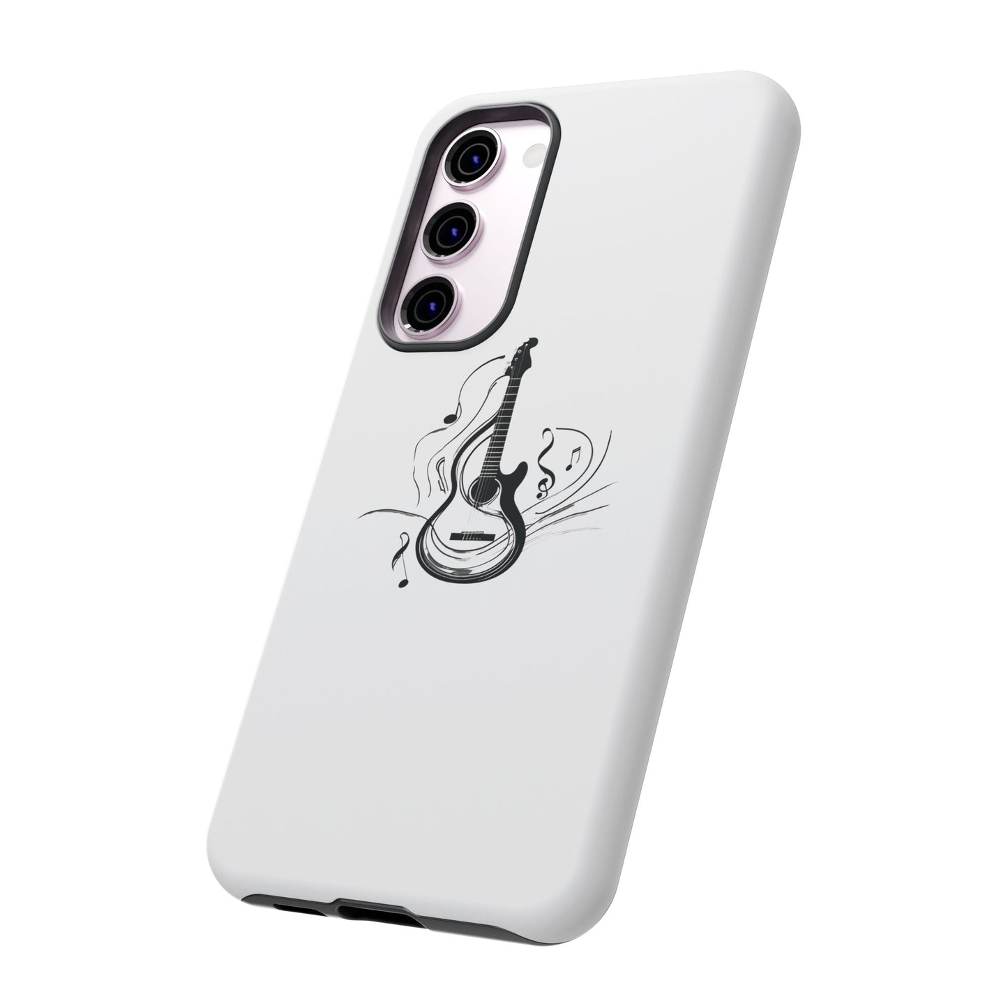 Tough Cases: Capa de celular estilosa com guitarra e notas musicais