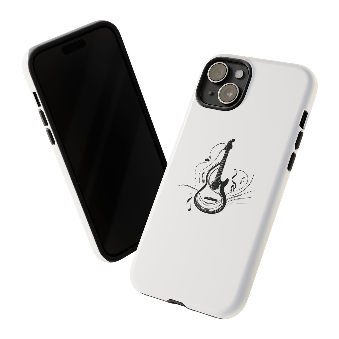 Tough Cases: Capa de celular estilosa com guitarra e notas musicais