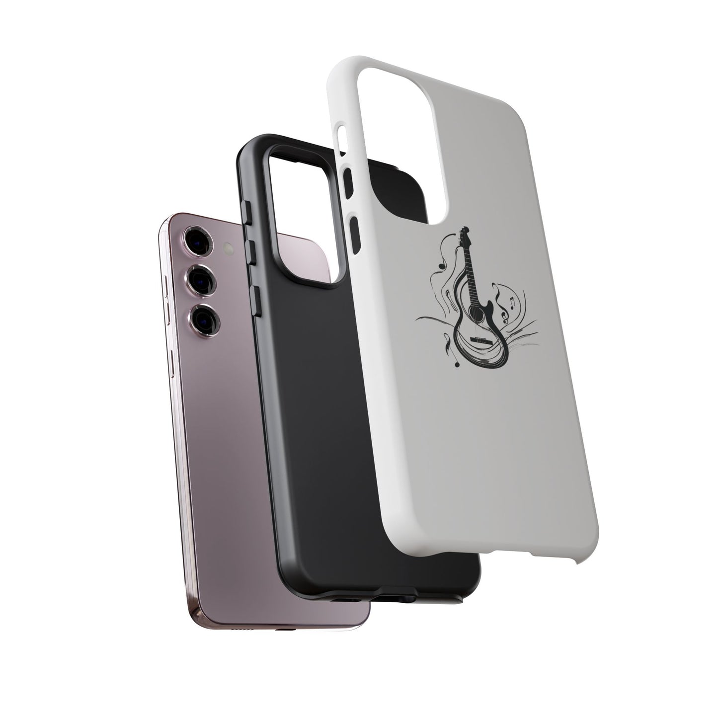 Tough Cases: Capa de celular estilosa com guitarra e notas musicais