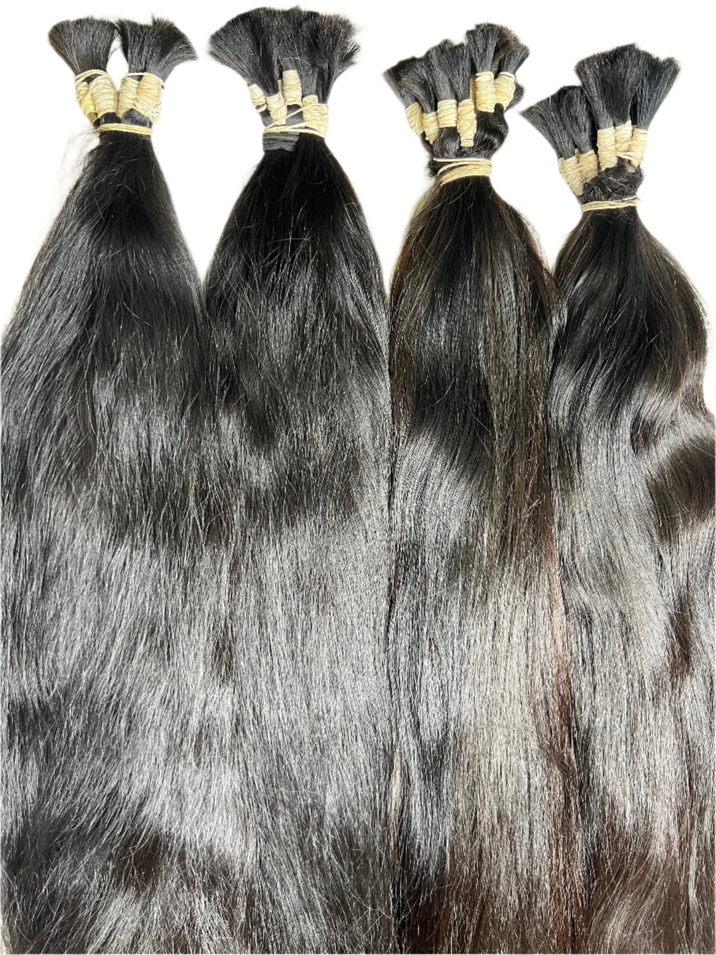 300g - 36' Premium Human Hair Extensions – Natural straight Bulk - Gigi Joyce's Hair Studio