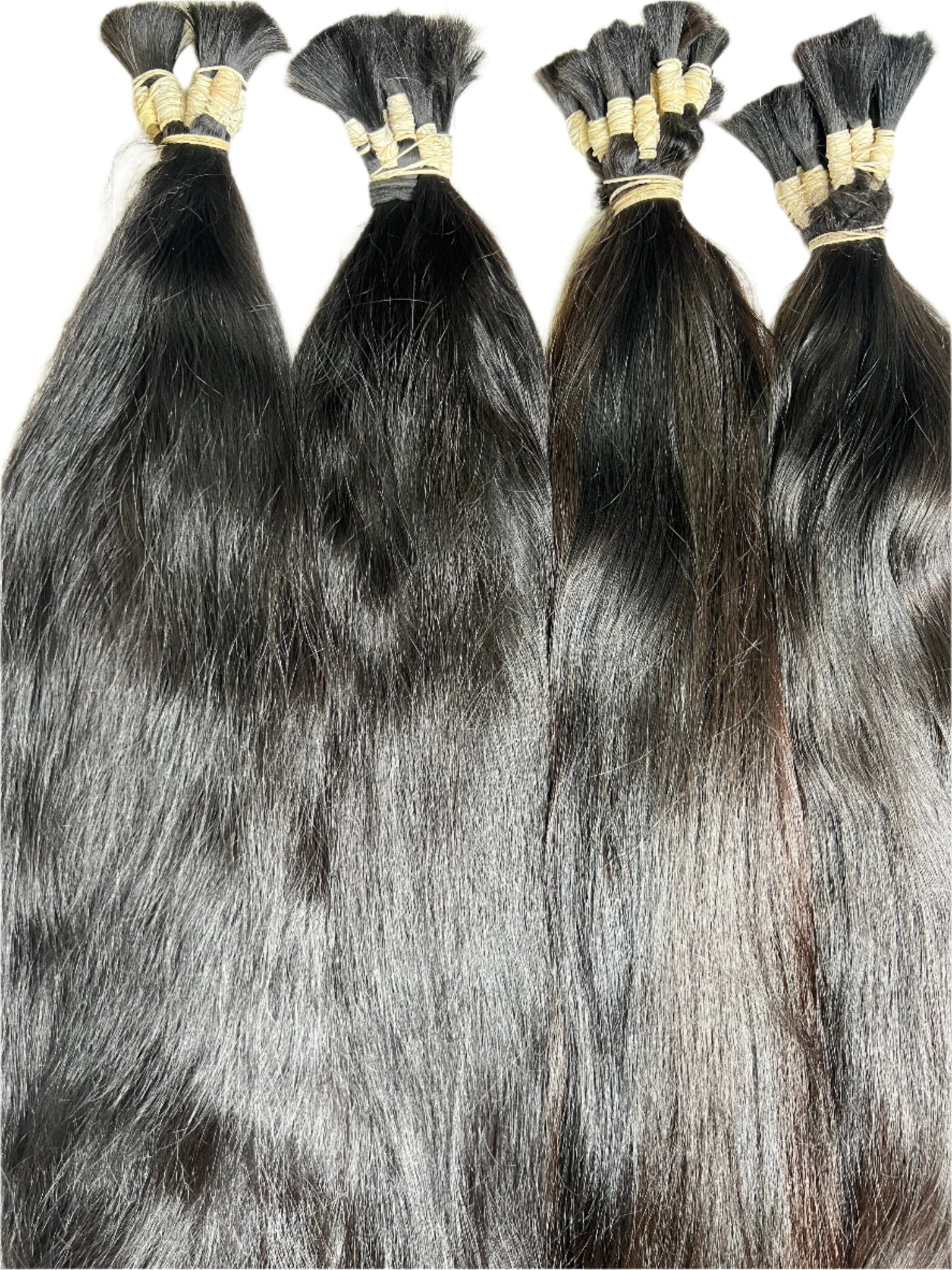 300g - 36' Premium Human Hair Extensions – Natural straight Bulk - Gigi Joyce's Hair Studio