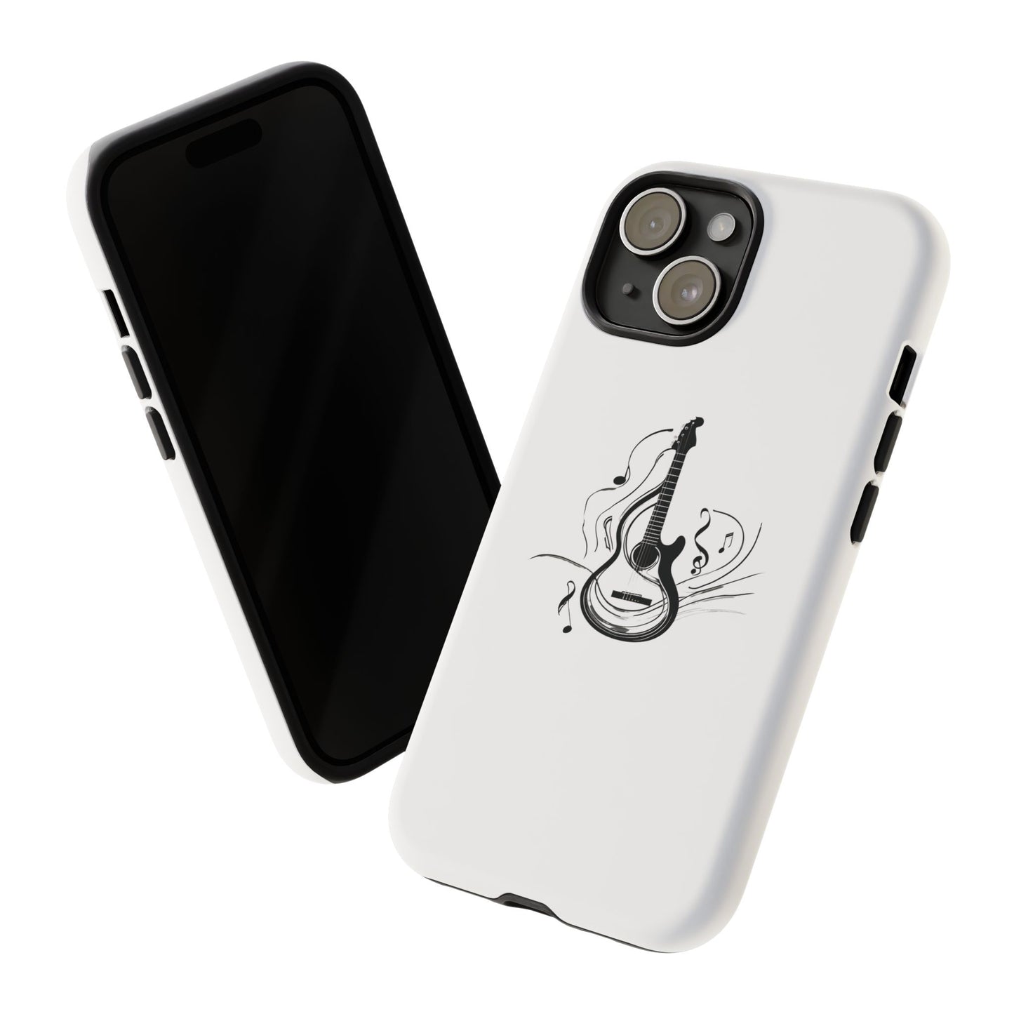 Tough Cases: Capa de celular estilosa com guitarra e notas musicais