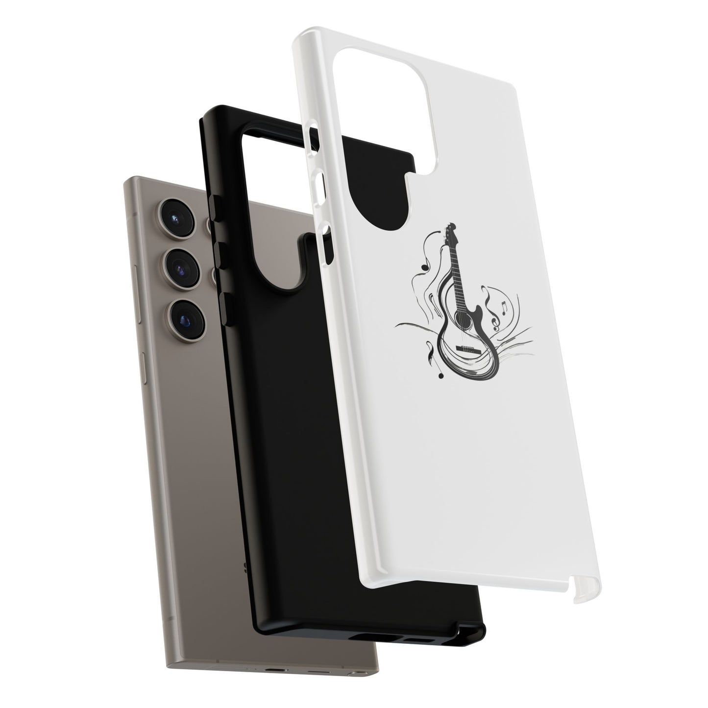 Tough Cases: Capa de celular estilosa com guitarra e notas musicais