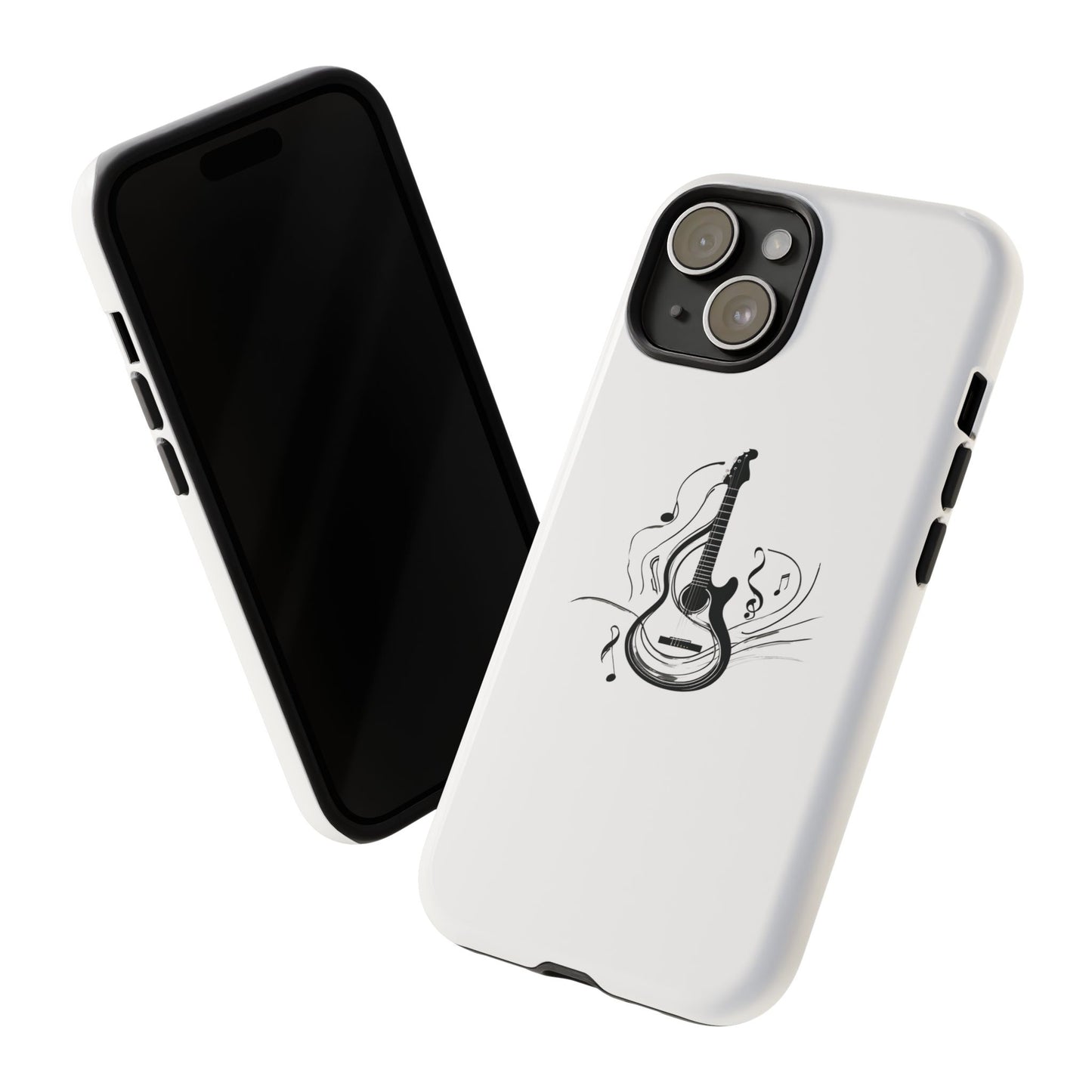 Tough Cases: Capa de celular estilosa com guitarra e notas musicais