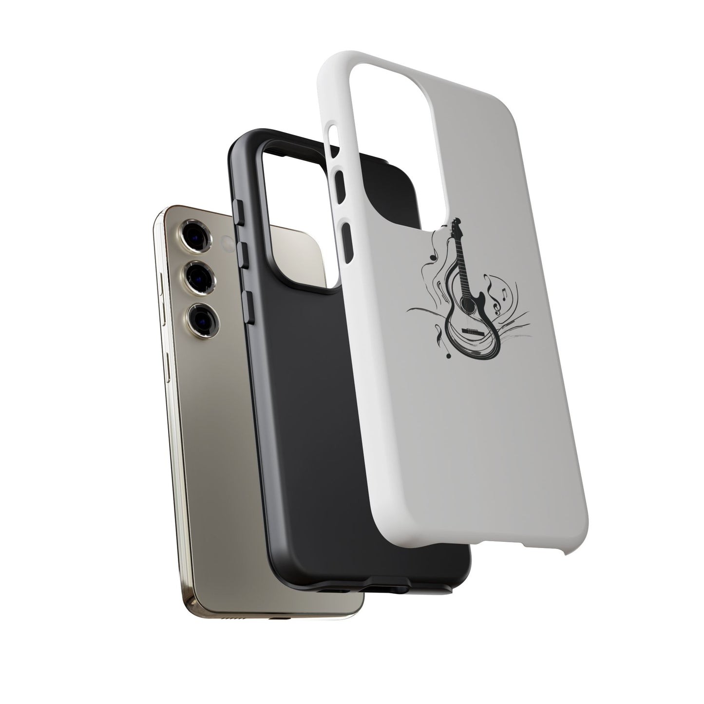 Tough Cases: Capa de celular estilosa com guitarra e notas musicais