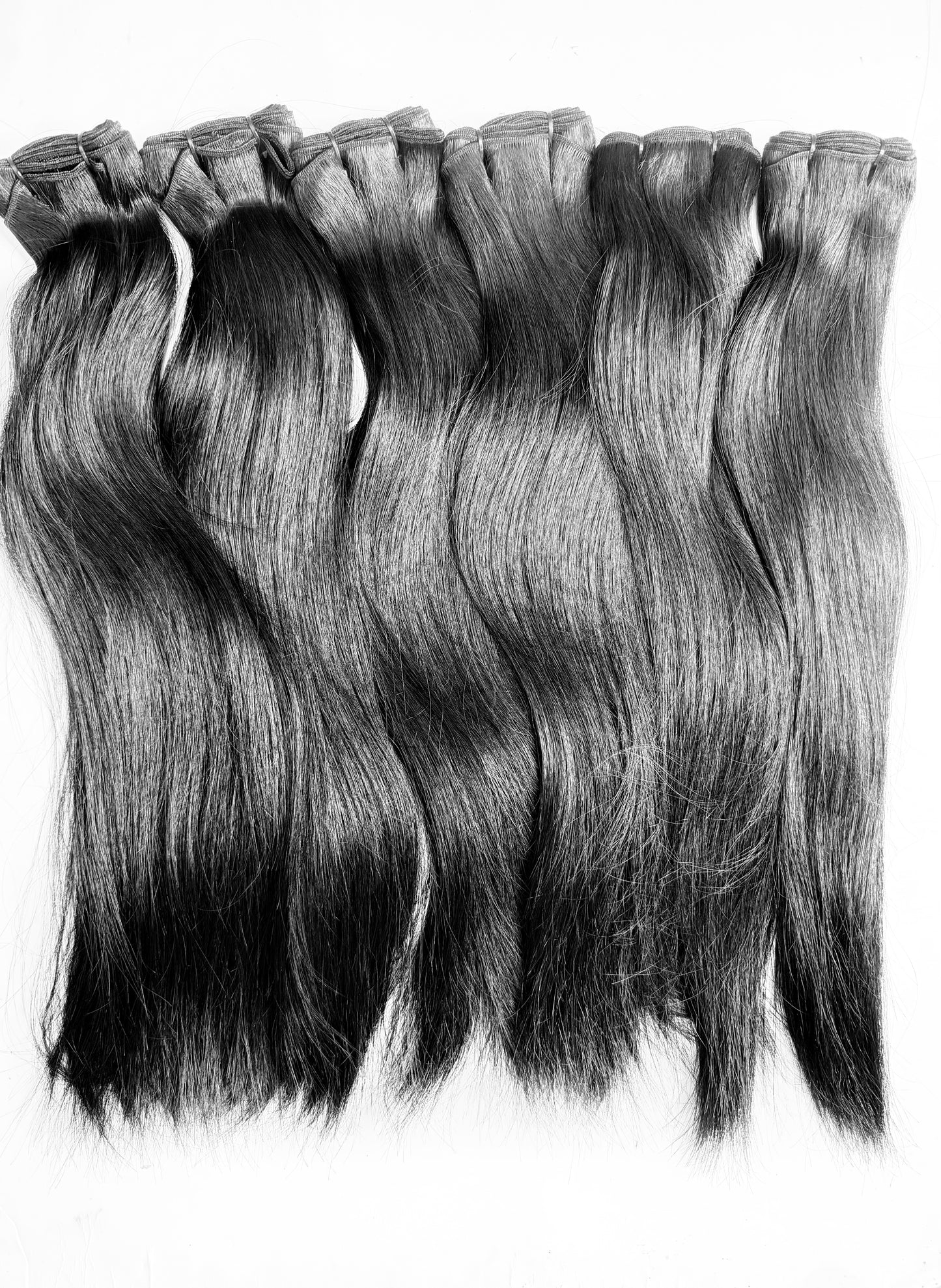 Premium Straight Weft Human Hair Extensions – Jet Black (100g Bundle)