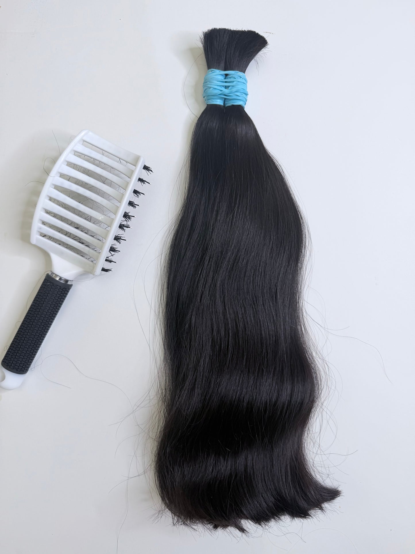 200g virgin Premium 18" Double Drawn Human Hair Bulk – Natural Black Wavy