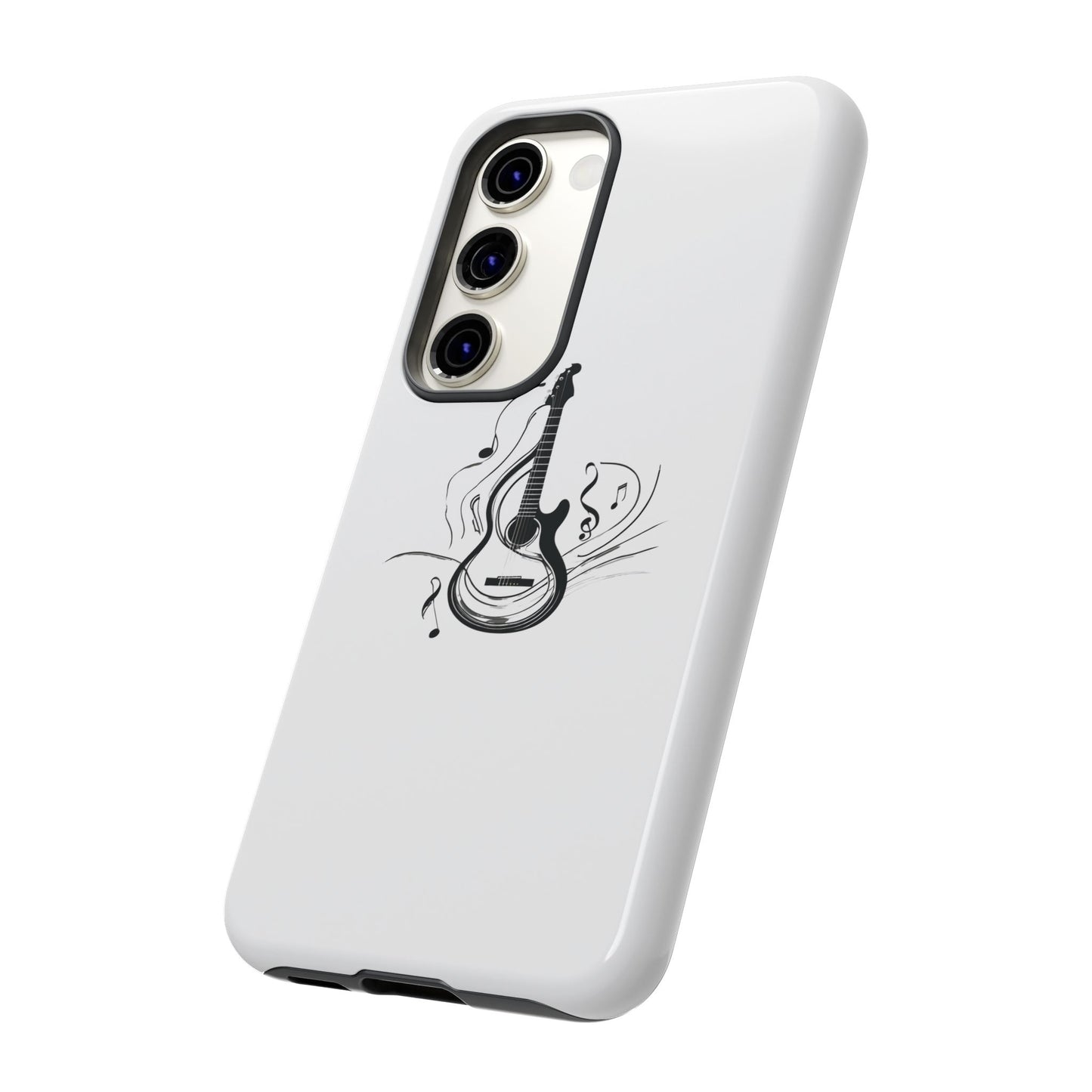 Tough Cases: Capa de celular estilosa com guitarra e notas musicais