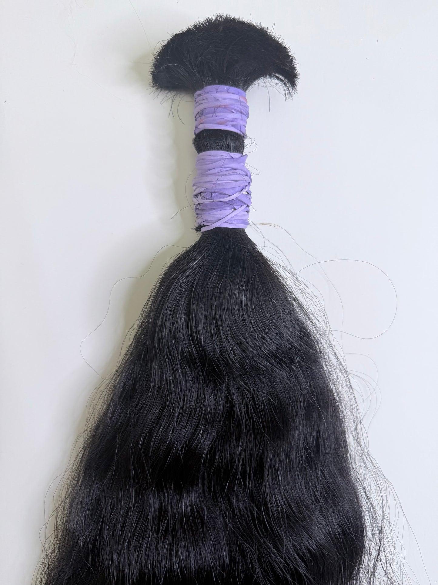 237g Premium 28" Natural Off Black Wavy Human Hair Extensions