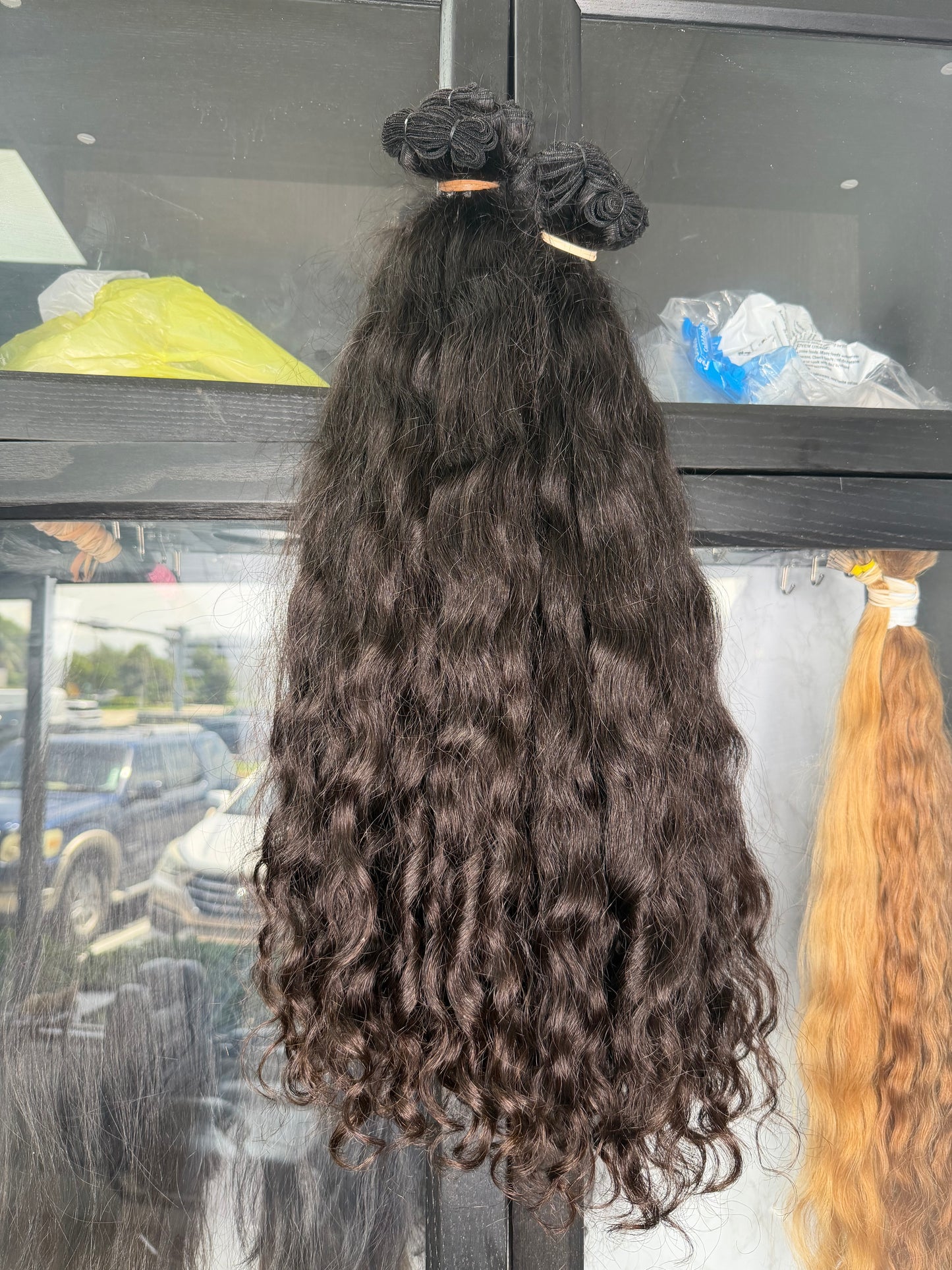 24" Virgin Premium Straight Weft Human Hair Extensions – Natural Off Black (95-100g Bundle)
