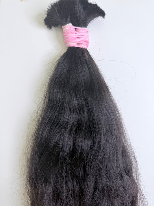 309g Premium 28" Natural Off Black Wavy Human Hair Extensions