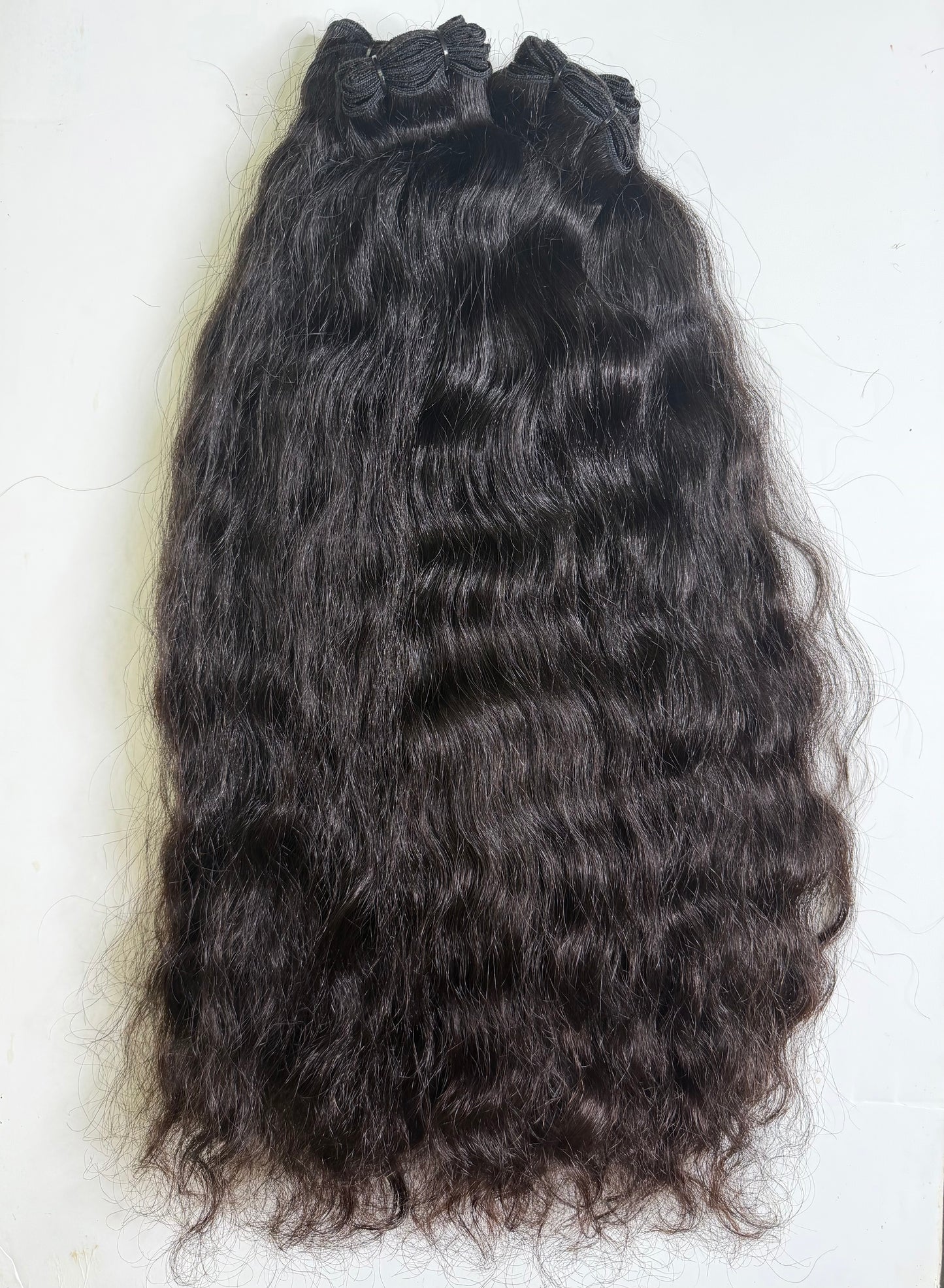 24" Virgin Premium Straight Weft Human Hair Extensions – Natural Off Black (95-100g Bundle)