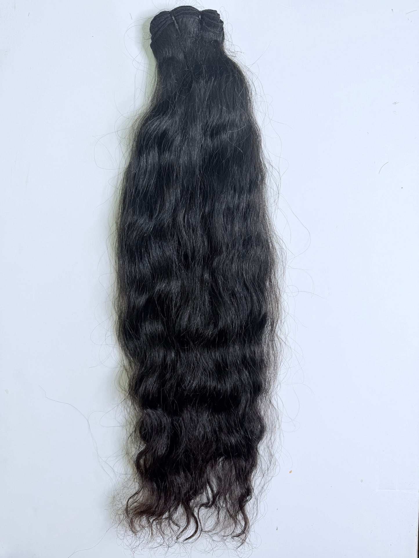 24" Virgin Premium Straight Weft Human Hair Extensions – Natural Off Black (95-100g Bundle)