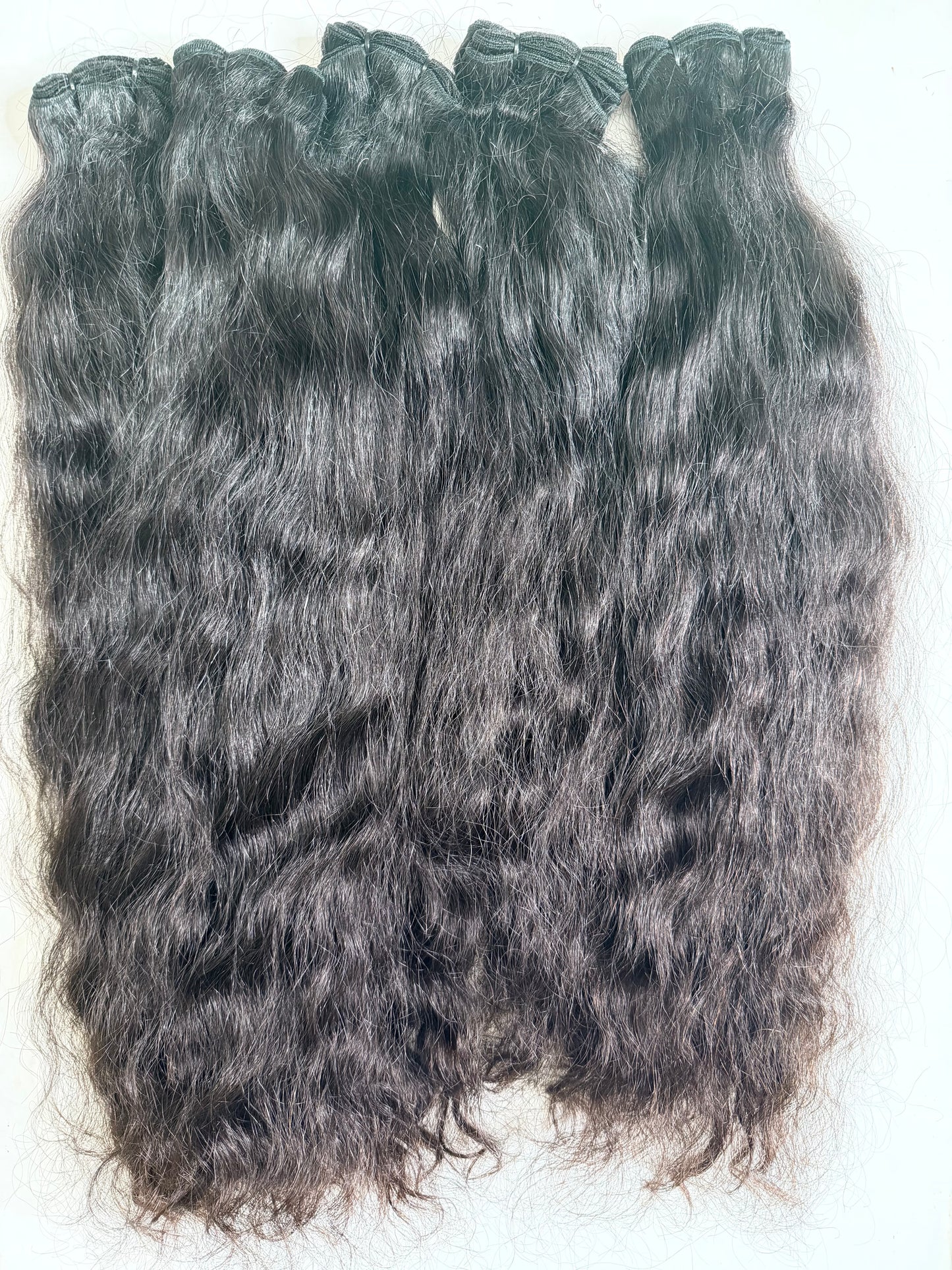 24" Virgin Premium Straight Weft Human Hair Extensions – Natural Off Black (95-100g Bundle)