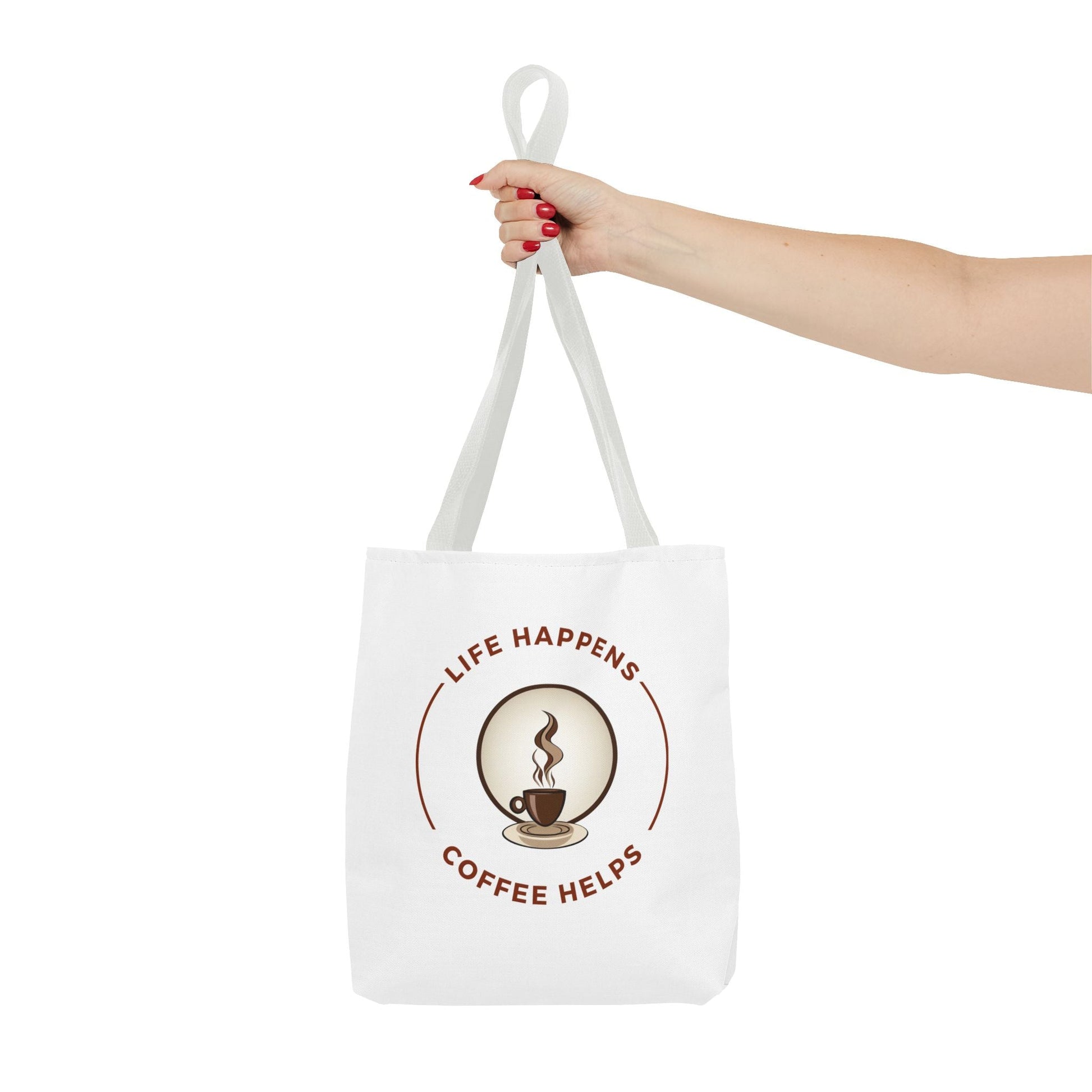 Coffee Lovers Tote Bag - 'Life Happens, Coffee Helps' - Perfect for Everyday Use - Gigi Joyce's Hair Studio