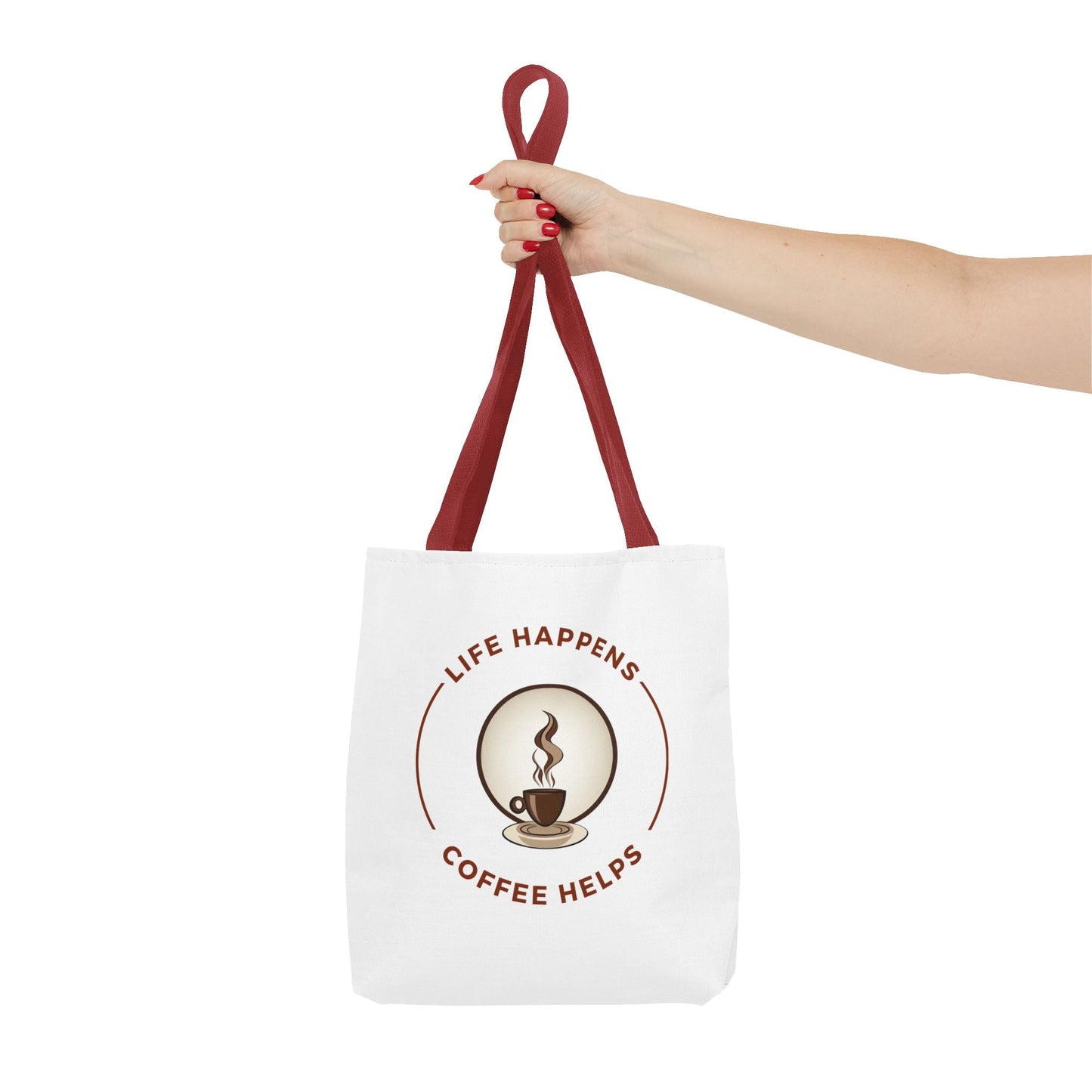 Coffee Lovers Tote Bag - 'Life Happens, Coffee Helps' - Perfect for Everyday Use - Gigi Joyce's Hair Studio