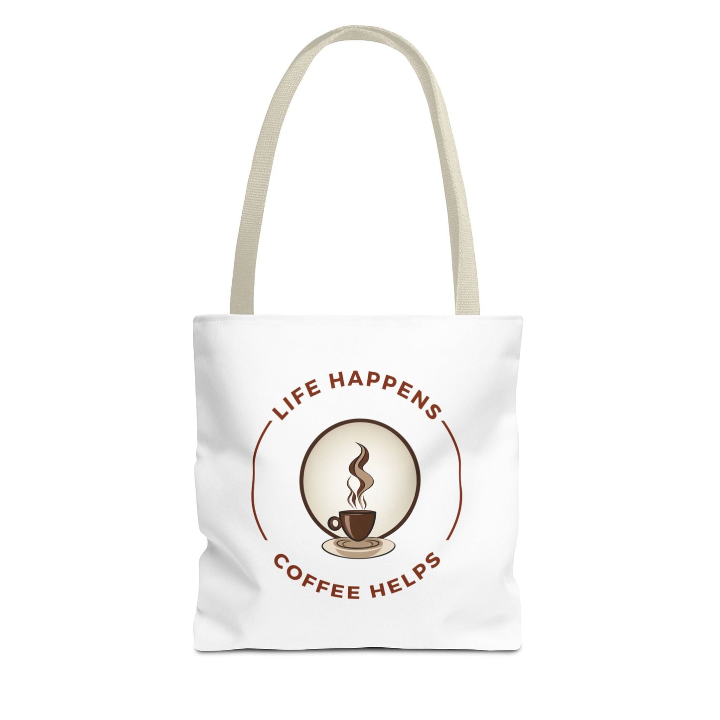 Coffee Lovers Tote Bag - 'Life Happens, Coffee Helps' - Perfect for Everyday Use - Gigi Joyce's Hair Studio