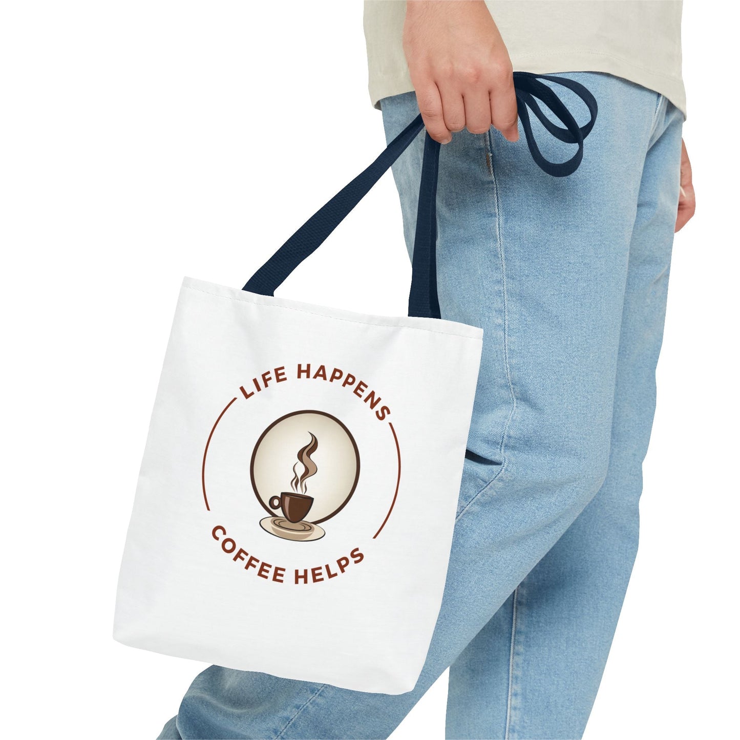 Coffee Lovers Tote Bag - 'Life Happens, Coffee Helps' - Perfect for Everyday Use - Gigi Joyce's Hair Studio