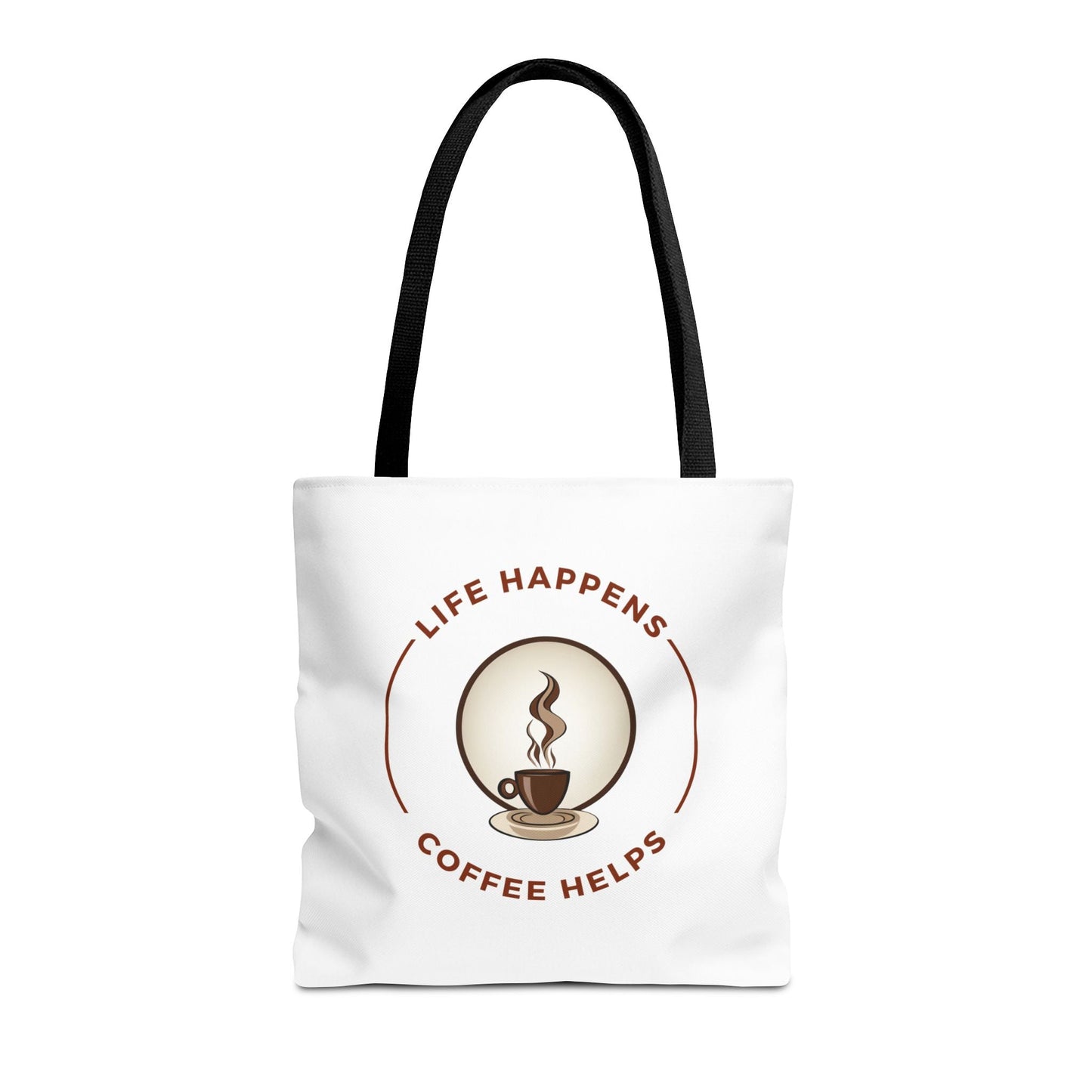 Coffee Lovers Tote Bag - 'Life Happens, Coffee Helps' - Perfect for Everyday Use - Gigi Joyce's Hair Studio