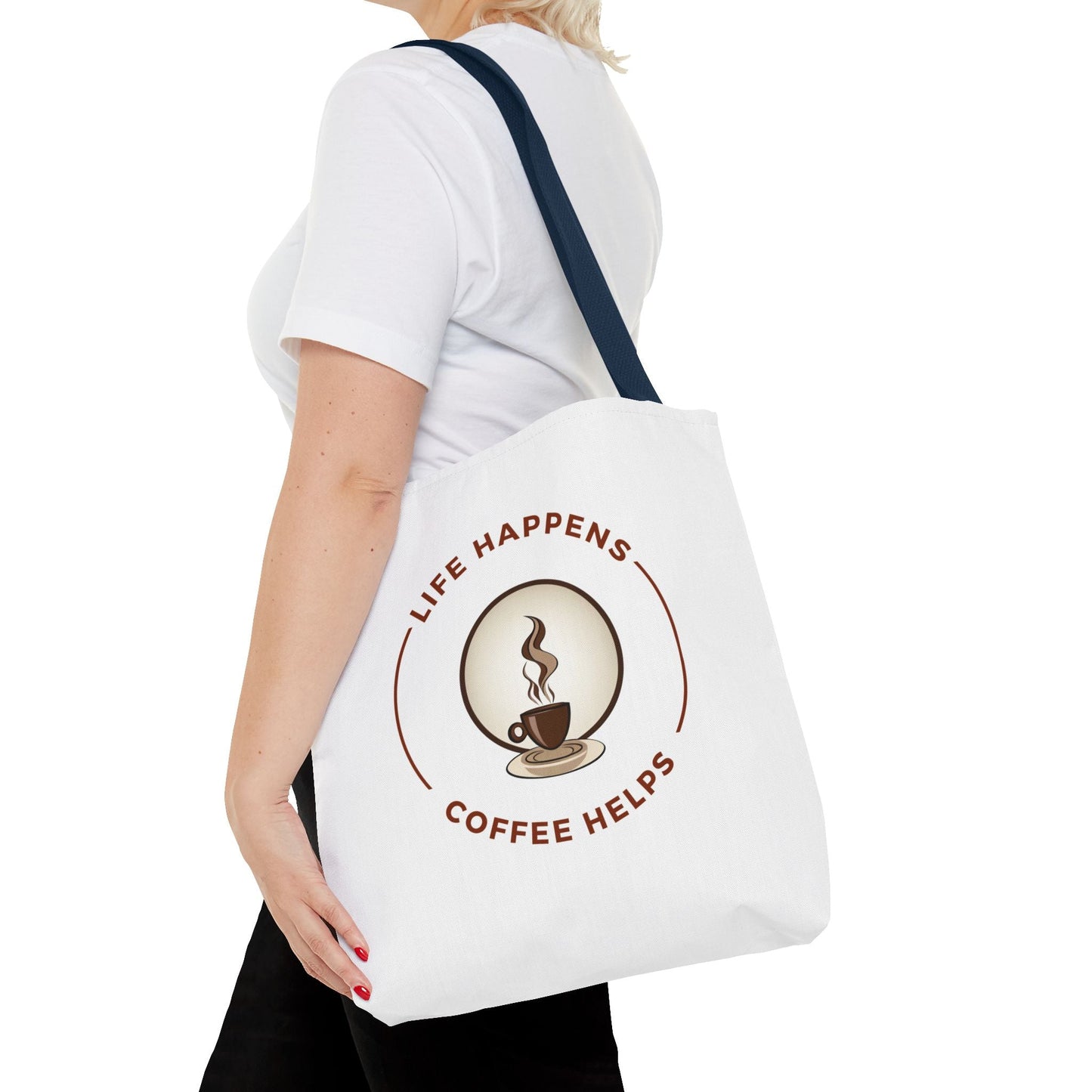 Coffee Lovers Tote Bag - 'Life Happens, Coffee Helps' - Perfect for Everyday Use - Gigi Joyce's Hair Studio