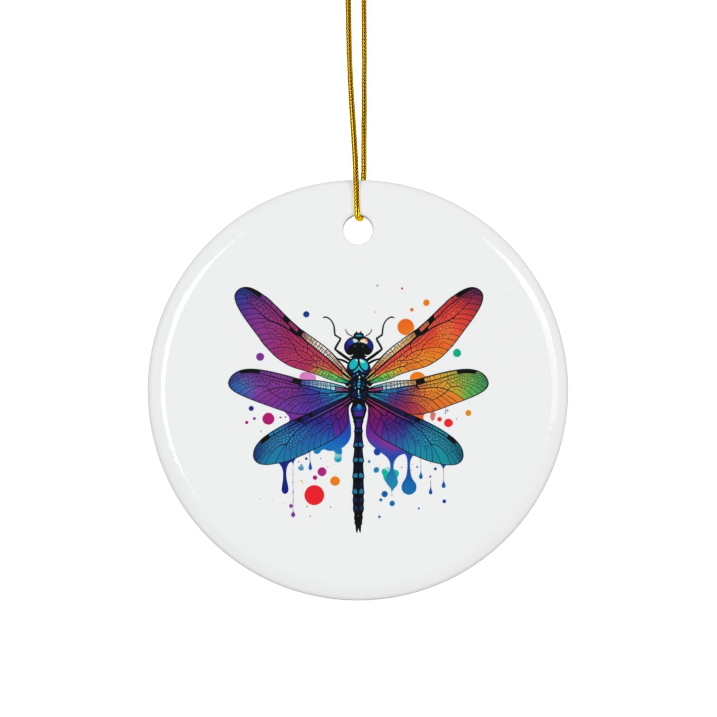 Colorful Dragonfly Ceramic Ornaments – Set of 4 for Holiday Decor - Gigi Joyce's Hair Studio