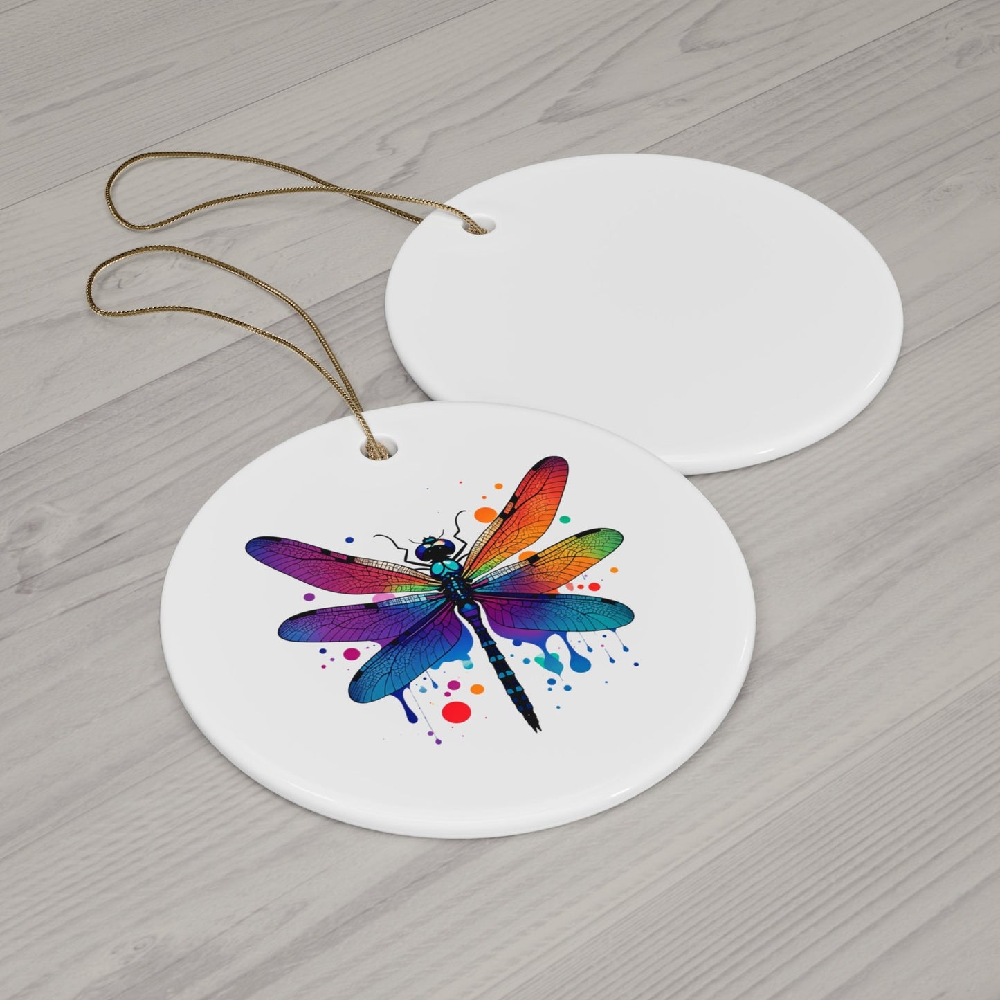 Colorful Dragonfly Ceramic Ornaments – Set of 4 for Holiday Decor - Gigi Joyce's Hair Studio