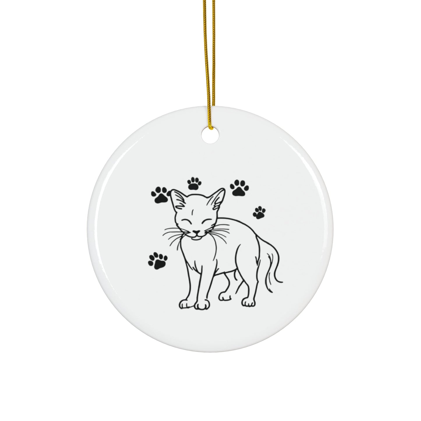 Cute Cat Ceramic Ornament - Star Shape Pet Paw Print Decoration - Gigi Joyce's Hair Studio