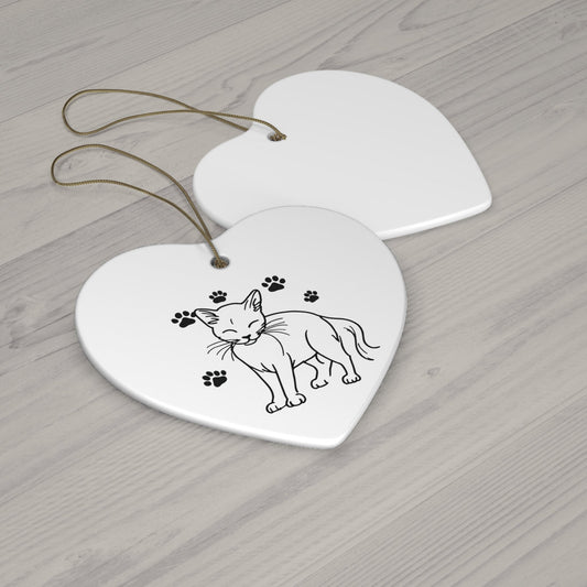 Cute Cat Ceramic Ornament - Star Shape Pet Paw Print Decoration - Gigi Joyce's Hair Studio