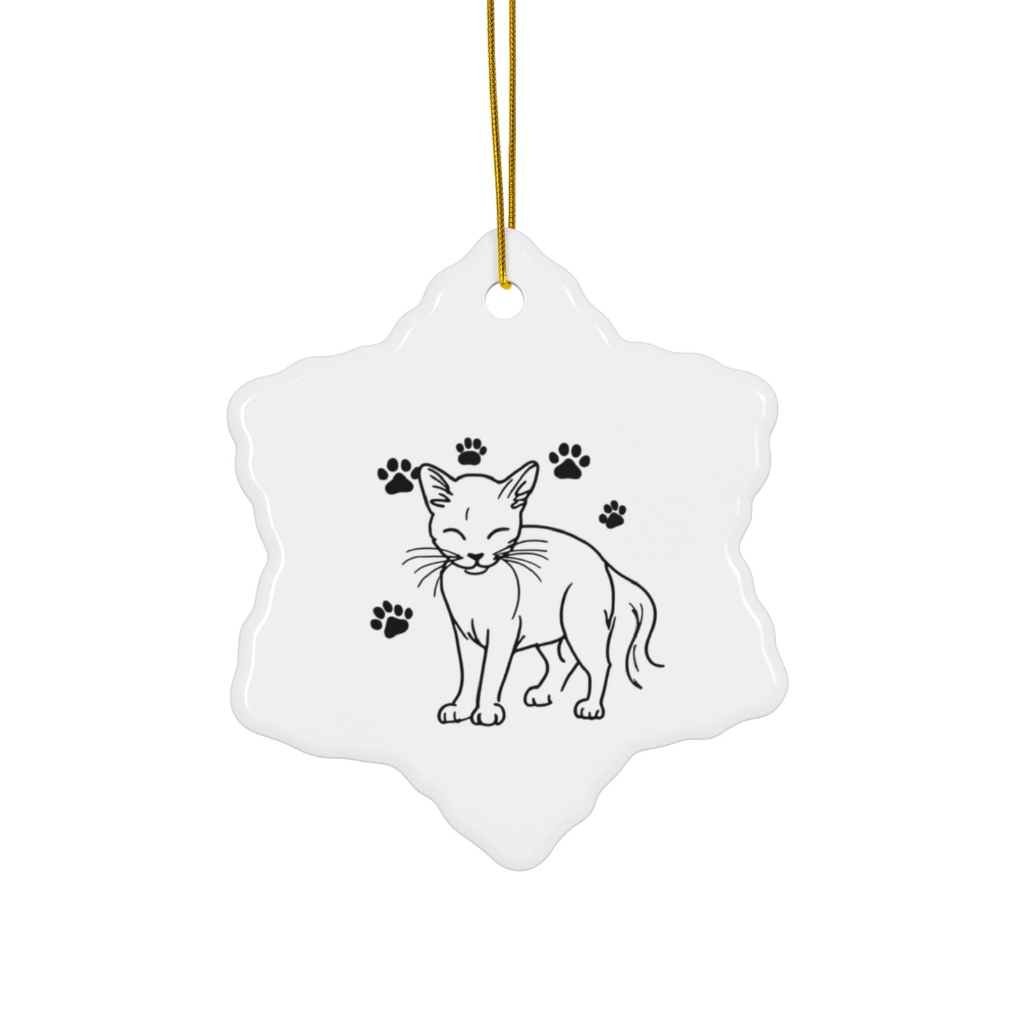 Cute Cat Ceramic Ornament - Star Shape Pet Paw Print Decoration - Gigi Joyce's Hair Studio